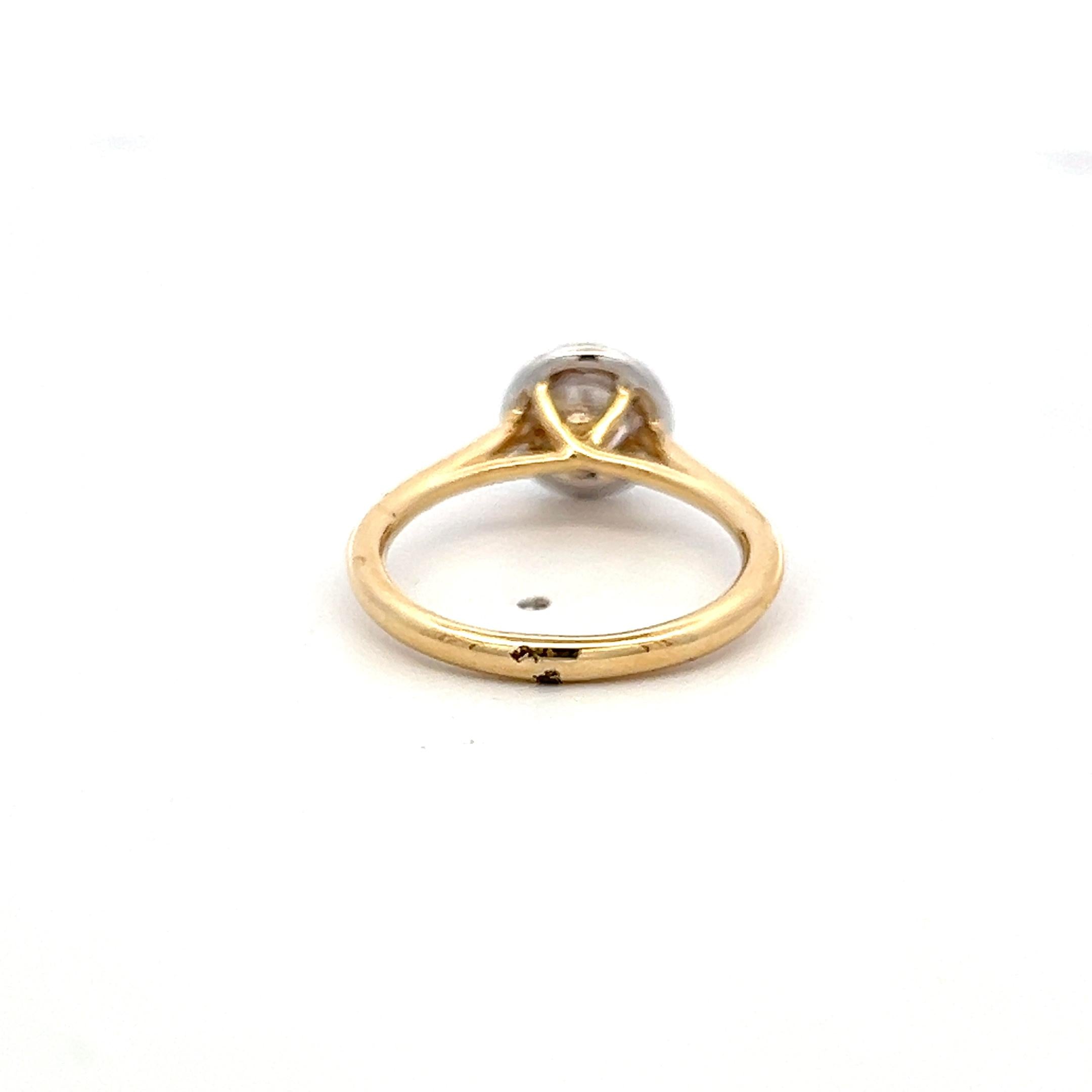 14K Yellow Gold Engagement Ring with 1ct Lab-Grown and 0.15ct Natural Diamonds