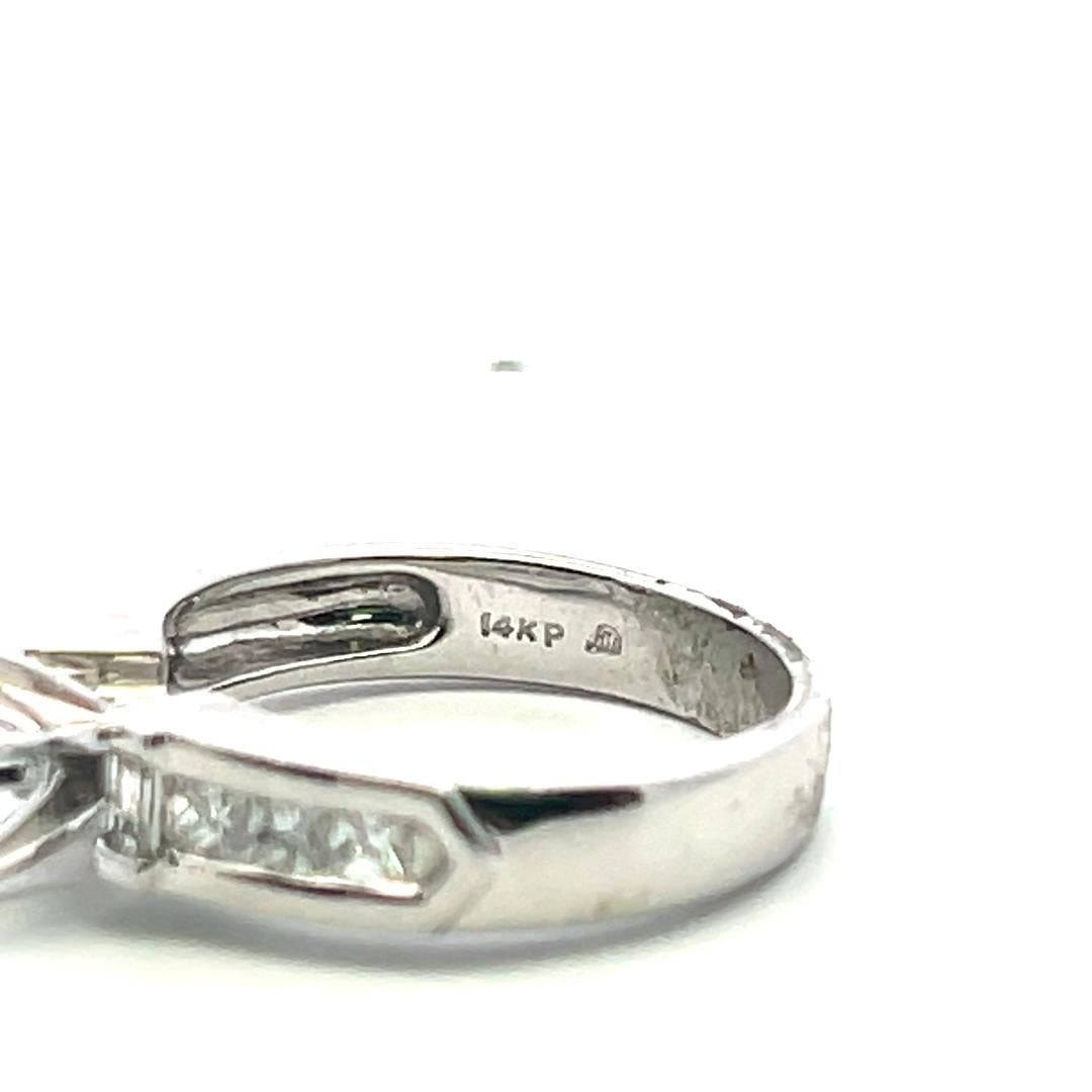 Vintage 14K White Gold Semi Mount Ring with 0.51 Carat G VS Diamonds Size 7
