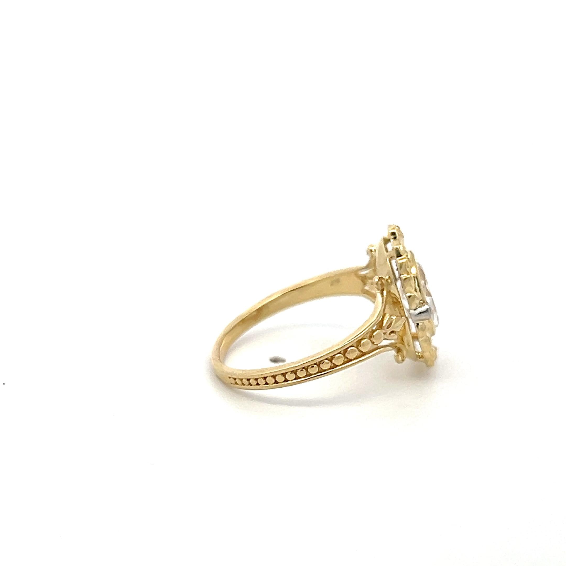 18K Yellow Gold Engagement Ring 1.31ct Oval & Round Diamonds Size 6.5 D SI1 GIA