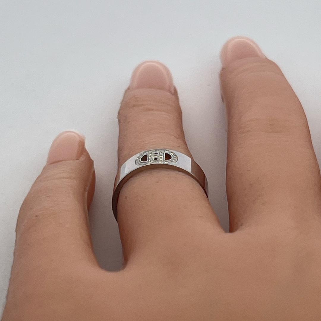 Vintage 18K White Gold Band Ring with 0.07 Carat Round G VS Diamonds Size 5.75
