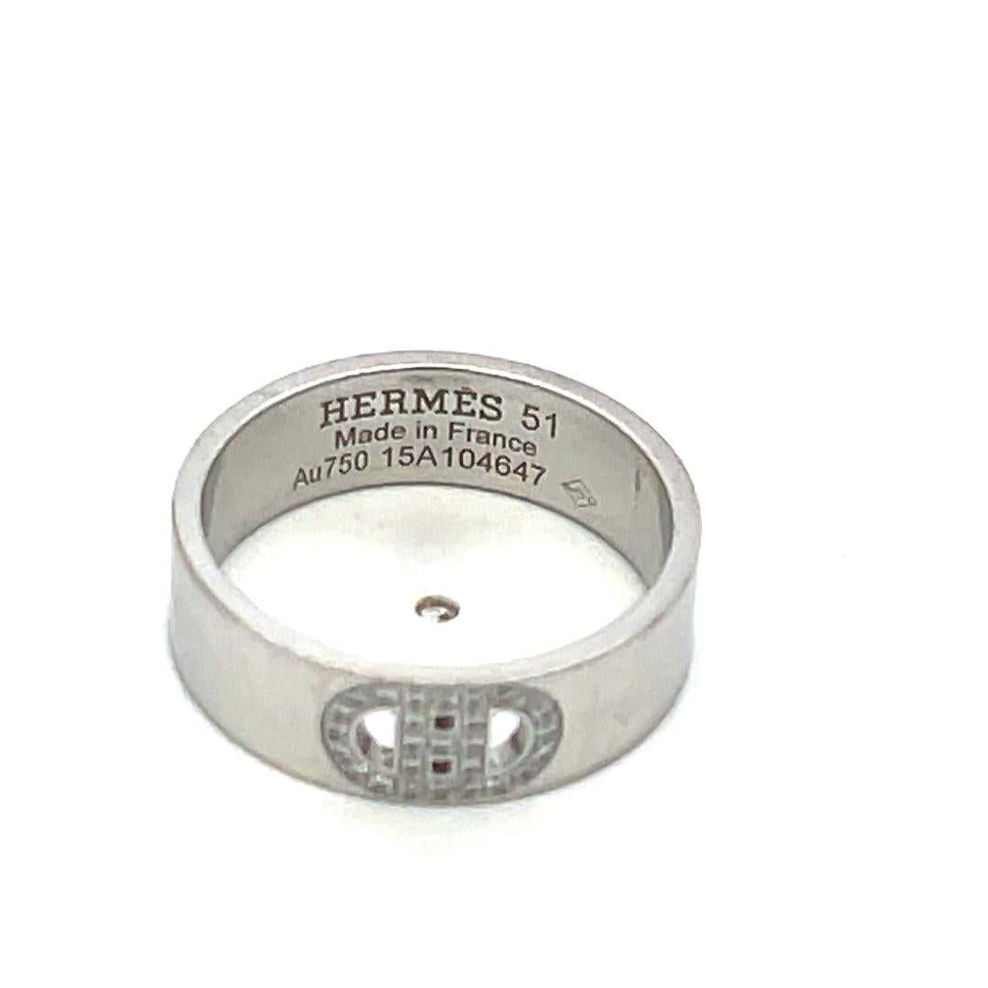 Vintage 18K White Gold Band Ring with 0.07 Carat Round G VS Diamonds Size 5.75