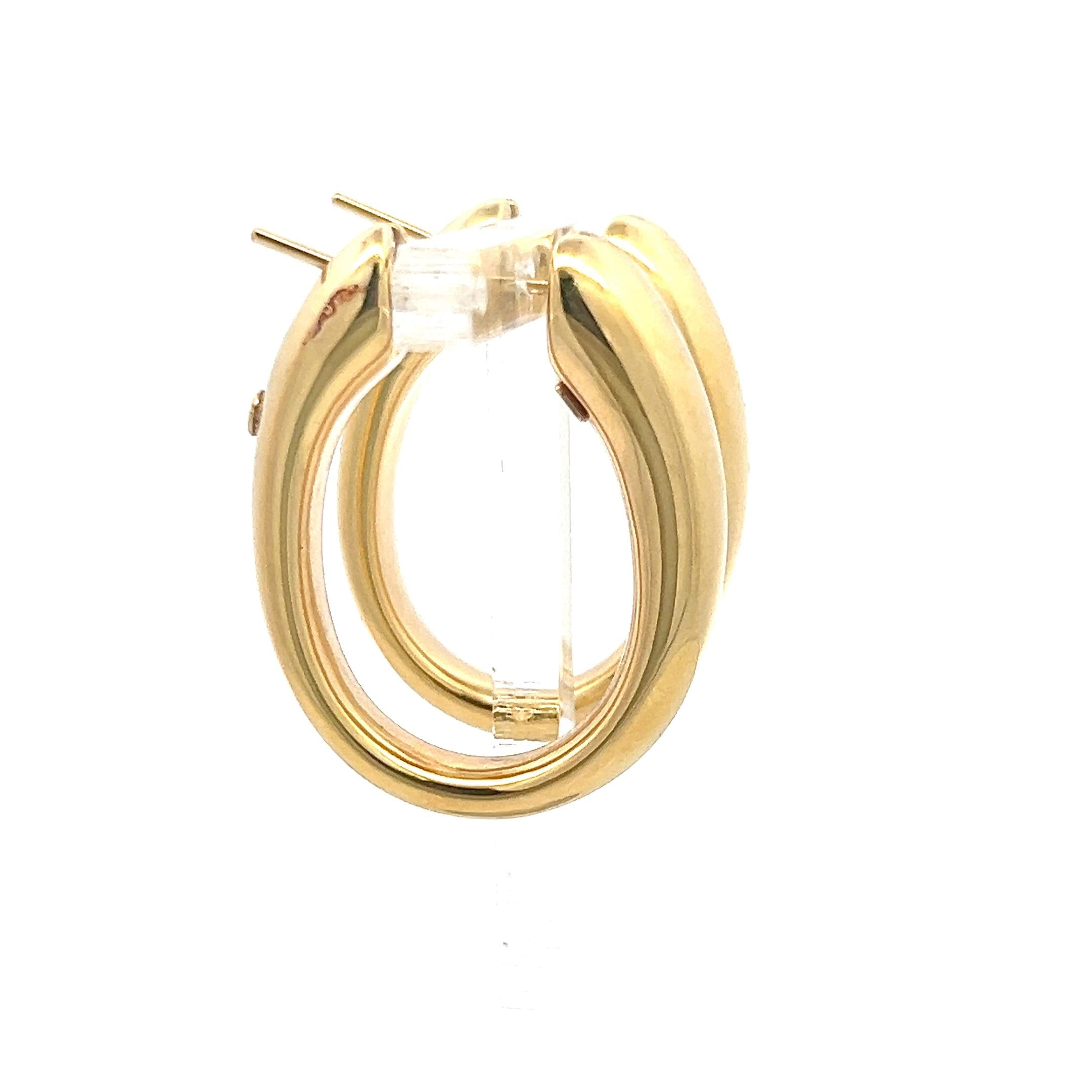 Roberto Coin Vintage 18K Yellow Gold Hoop Earrings 9.4 Grams