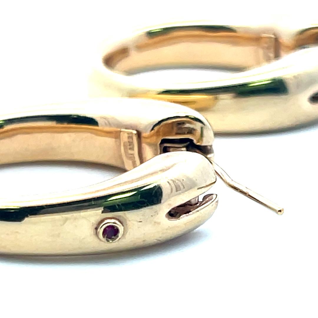 Roberto Coin Vintage 18K Yellow Gold Hoop Earrings 9.4 Grams