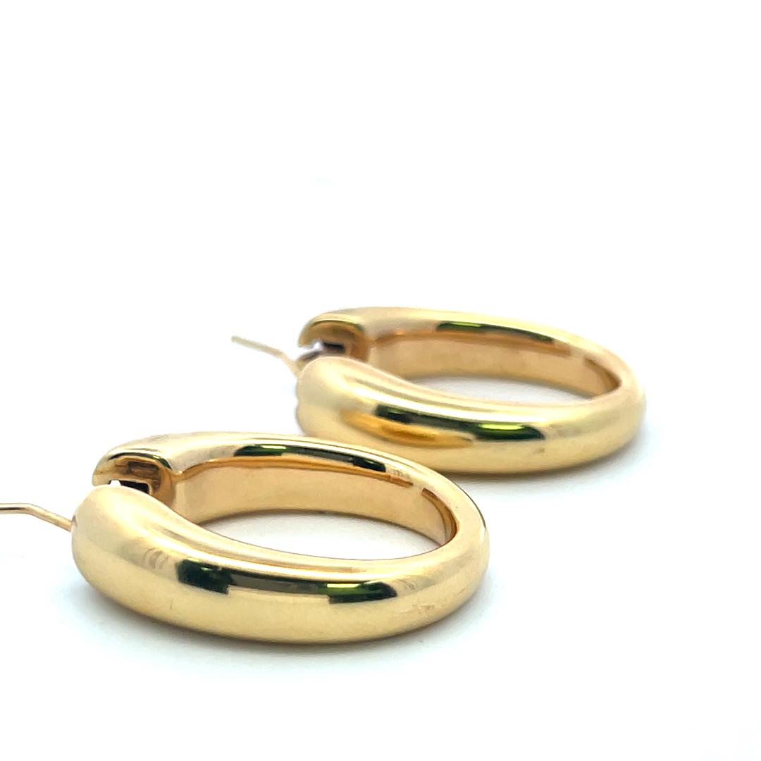 Roberto Coin Vintage 18K Yellow Gold Hoop Earrings 9.4 Grams