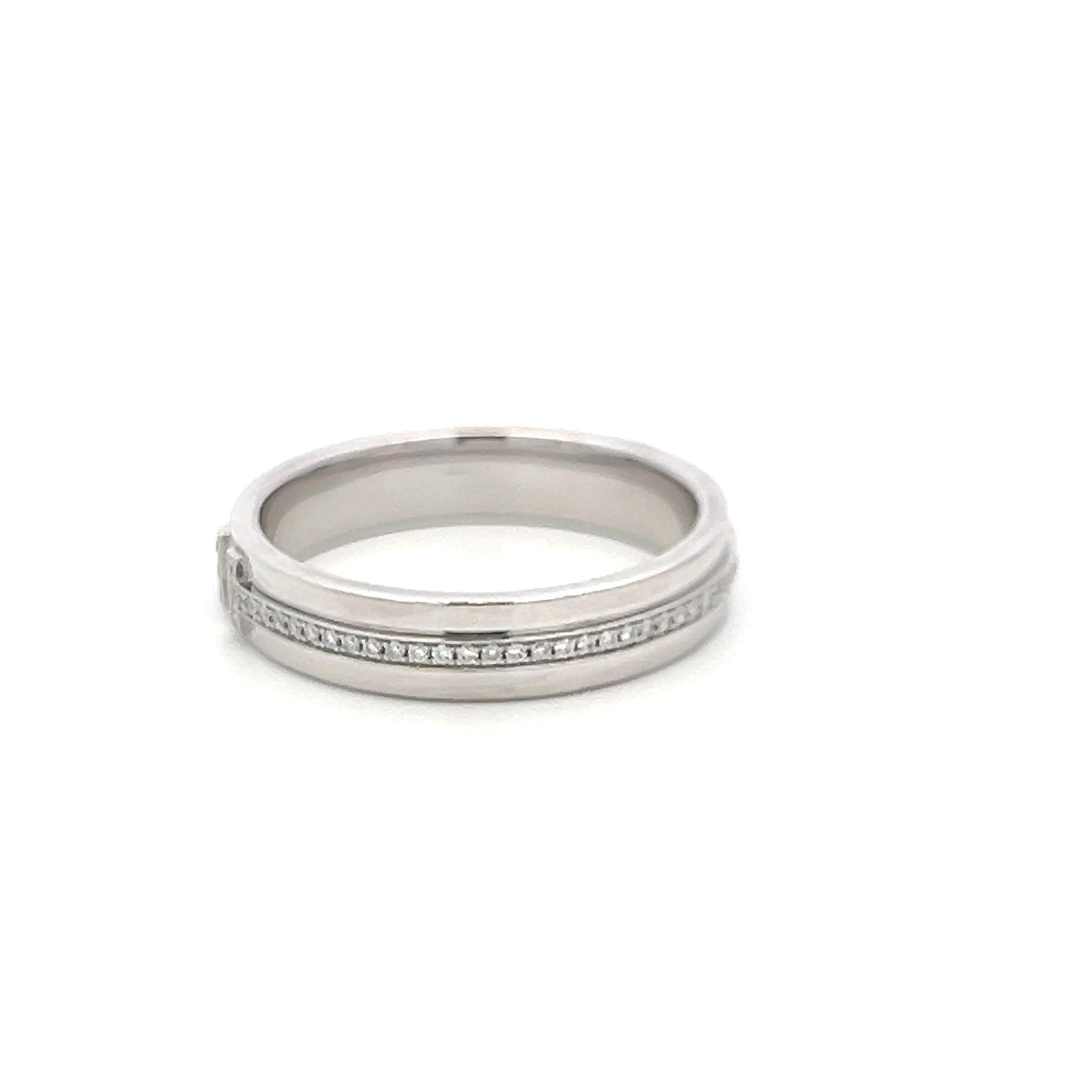 Tiffany & Co 18K Yellow Gold T-Diamond Band Ring with 0.18ct Diamonds Size 8.5