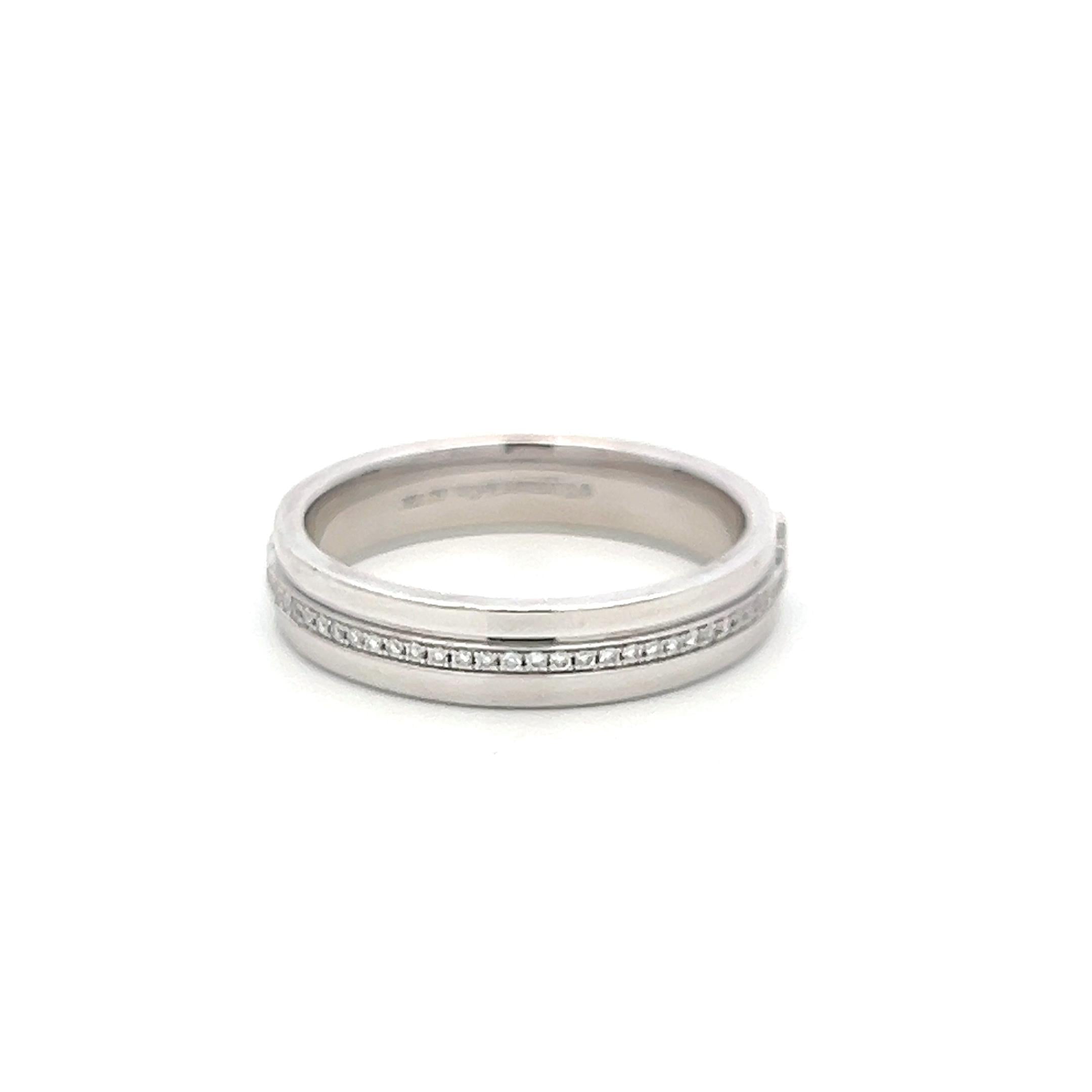 Tiffany & Co 18K Yellow Gold T-Diamond Band Ring with 0.18ct Diamonds Size 8.5