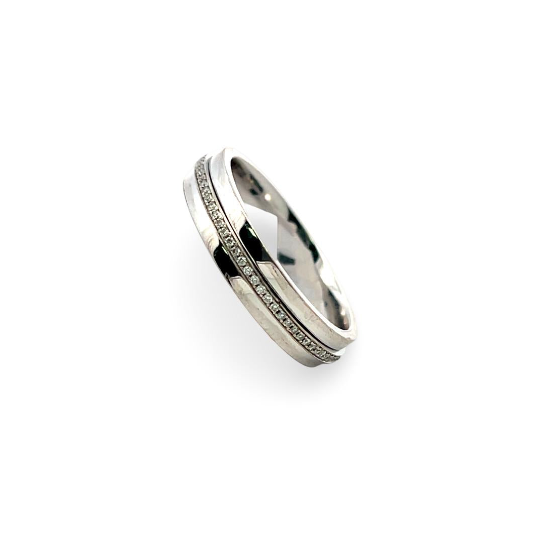 Tiffany & Co 18K YG T-Diamond Band Ring 0.18ct Round F VS Diamonds Size 8.25