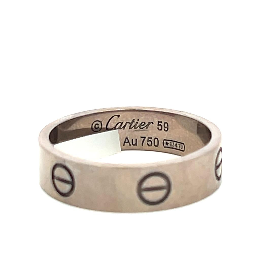 Cartier 18 Karat White Gold Love Ring 6.9 Grams Size 8.75