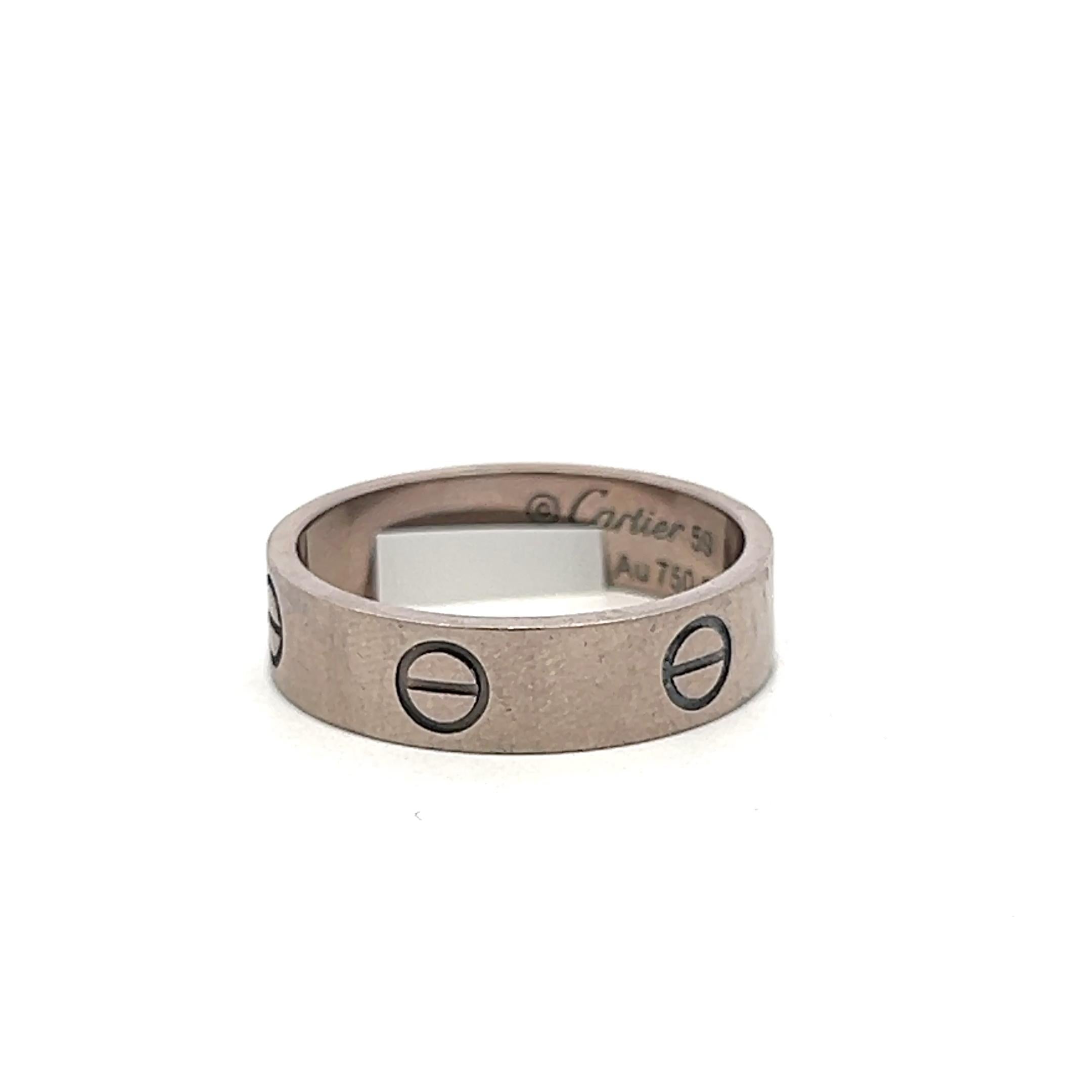 Cartier 18 Karat White Gold Love Ring 6.9 Grams Size 8.75
