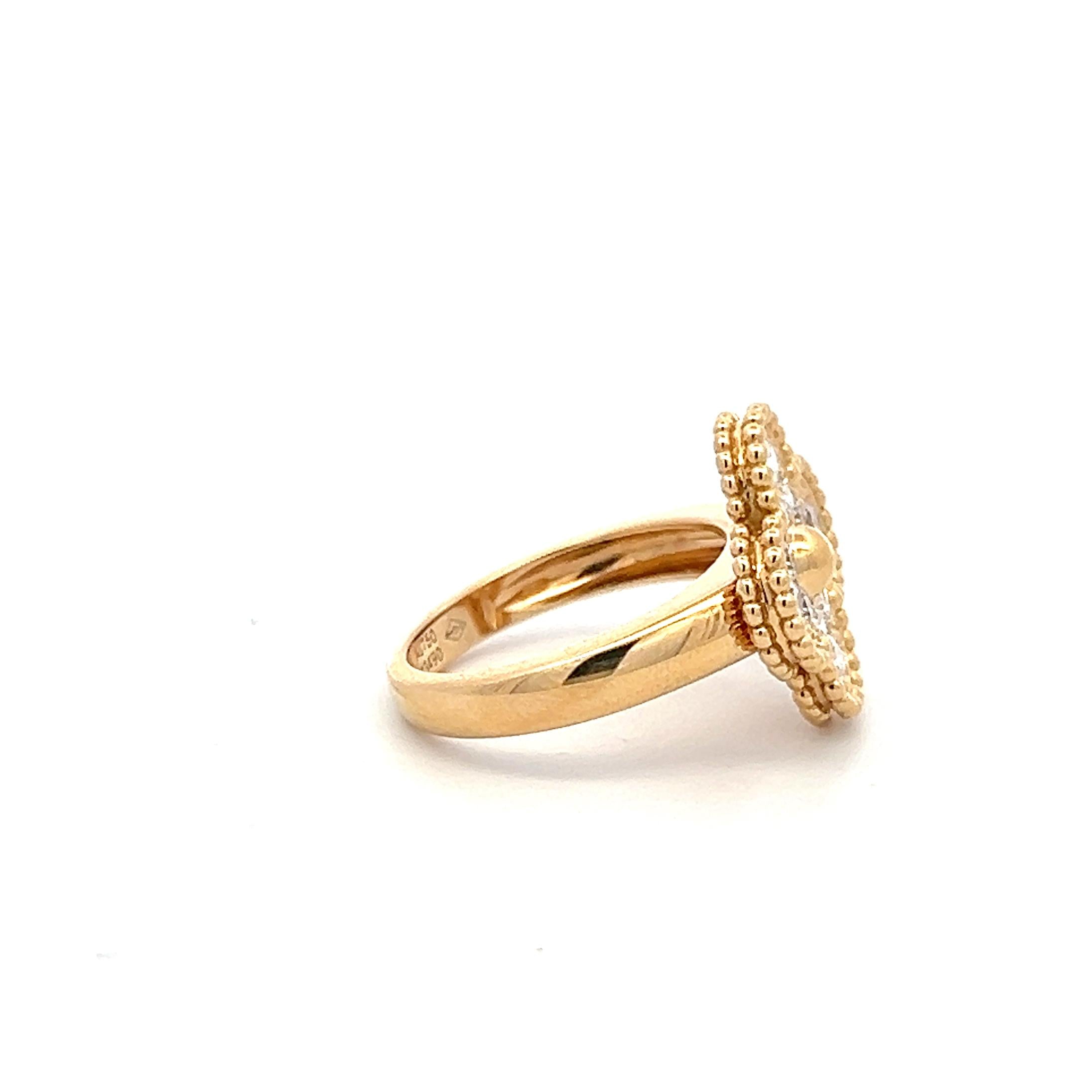 Van Cleef & Arpels 18K White Gold Cocktail Ring 0.48ct Round F VS Diamond Size 4