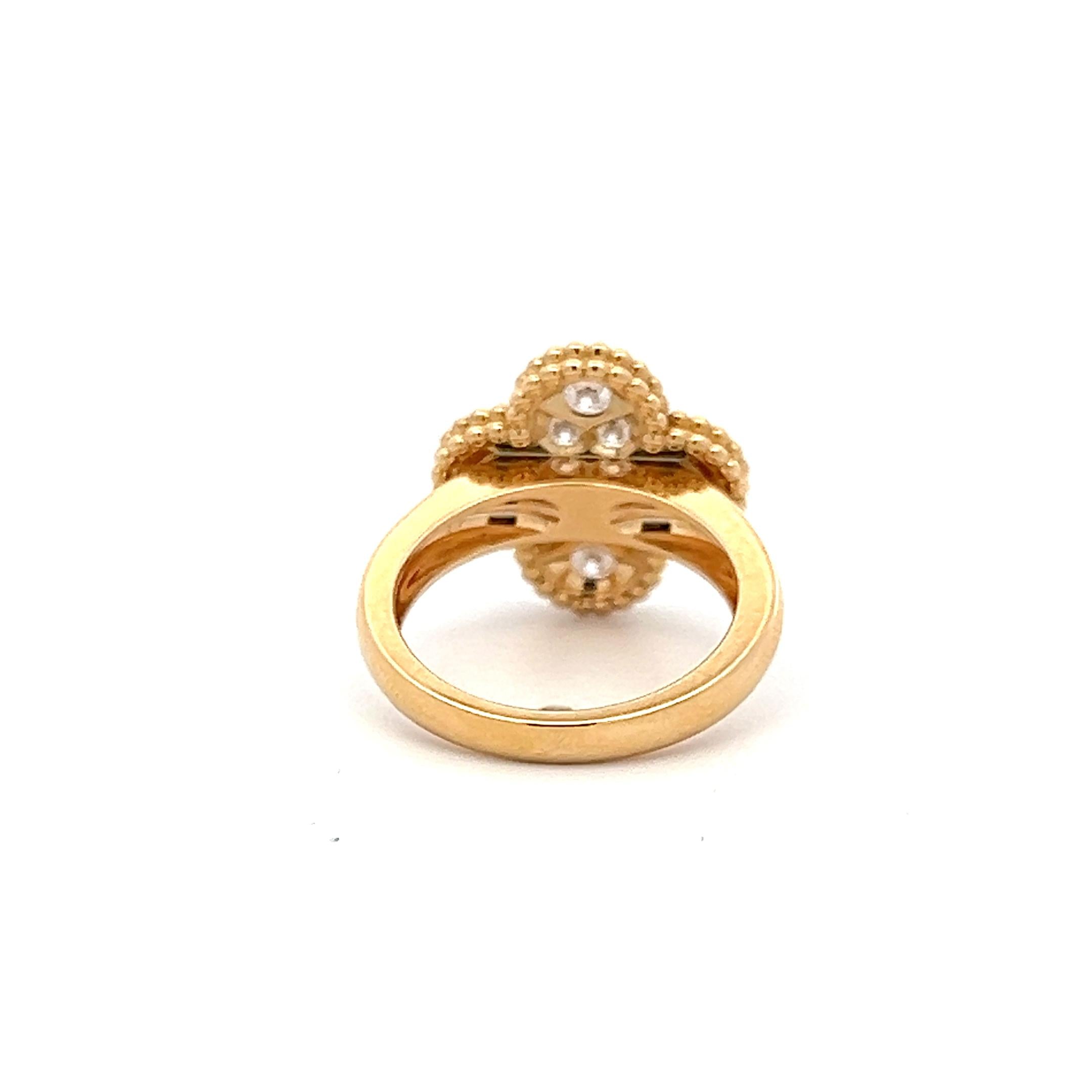 Van Cleef & Arpels 18K White Gold Cocktail Ring 0.48ct Round F VS Diamond Size 4