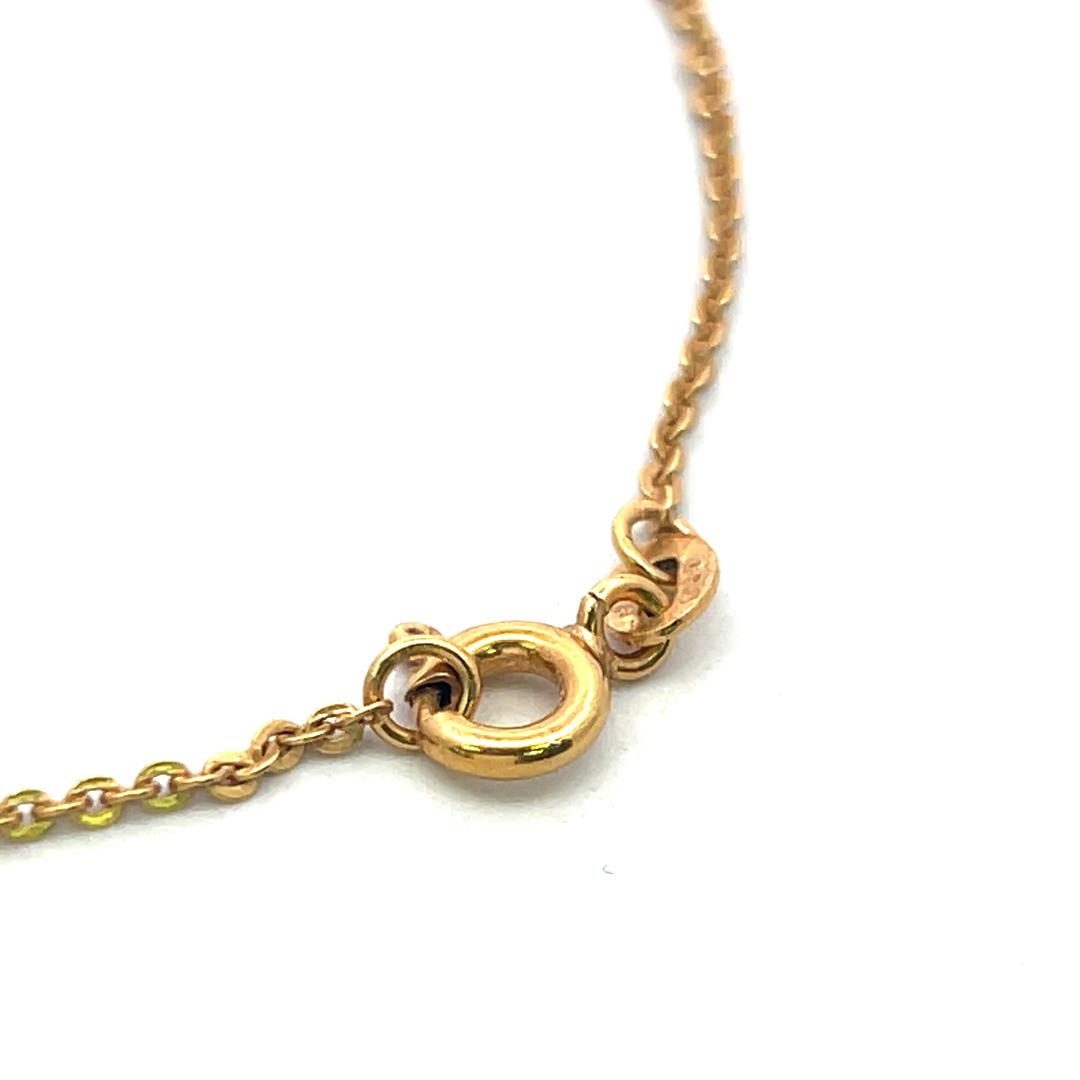 Tiffany & Co Vintage 18K Yellow Gold Heart Pendant Chain Necklace 26 Inch 15.9g