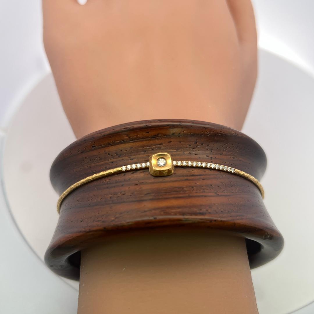 Michael Bondanz 18K Yellow Gold Bangle Bracelet 0.46 Carat Round G VS Diamonds