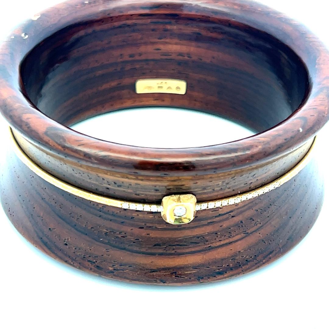 Michael Bondanz 18K Yellow Gold Bangle Bracelet 0.46 Carat Round G VS Diamonds
