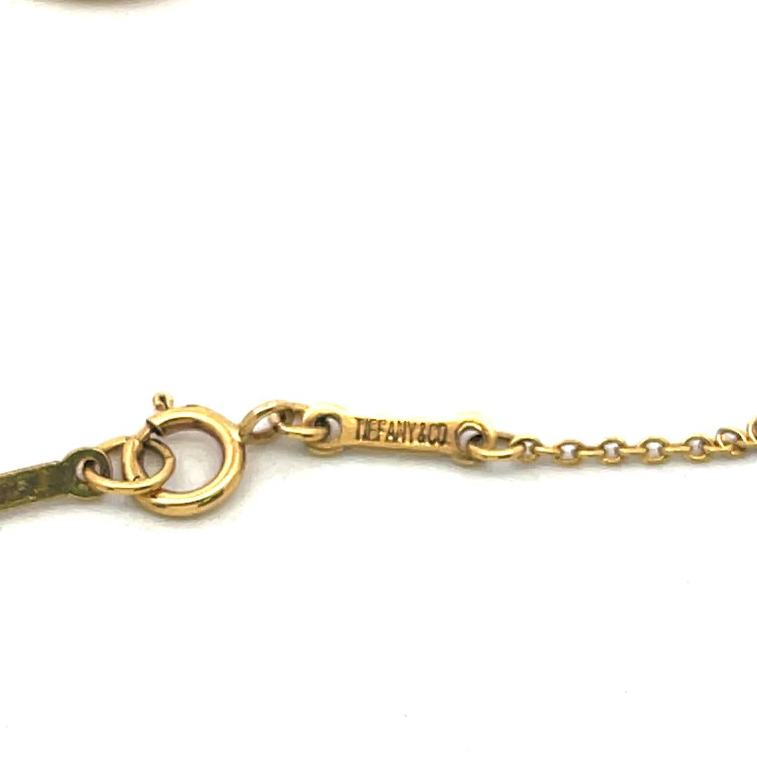 Tiffany & Co Elsa Peretti 18K Yellow Gold Pendant Necklace 0.06 Carat Diamond
