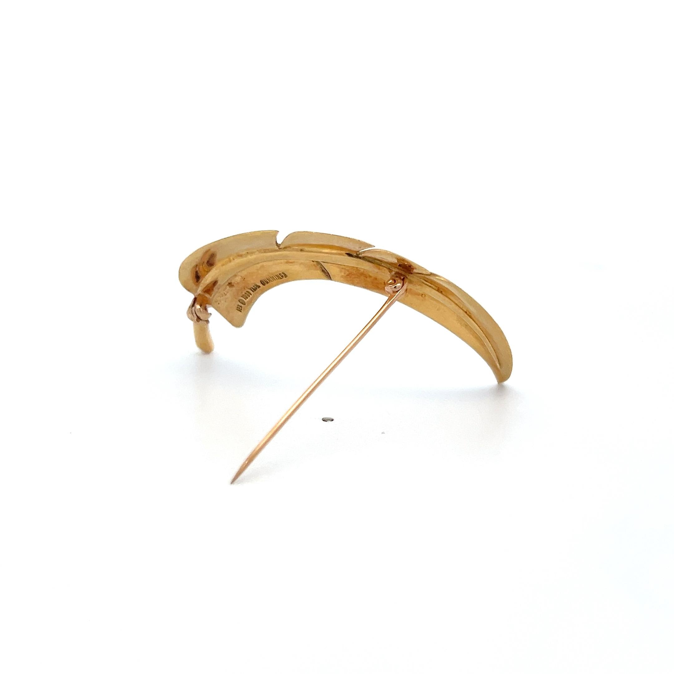 Tiffany & Co Vintage 18 Karat Yellow Gold Pin Brooch 7.9 Grams
