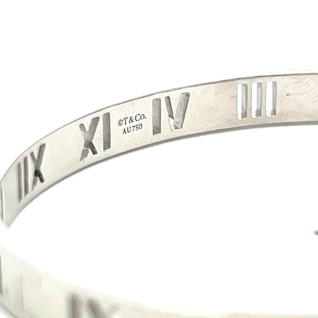 Tiffany & Co 18K White Gold Bangle Bracelet with 0.15 Carat Round F VS Diamonds
