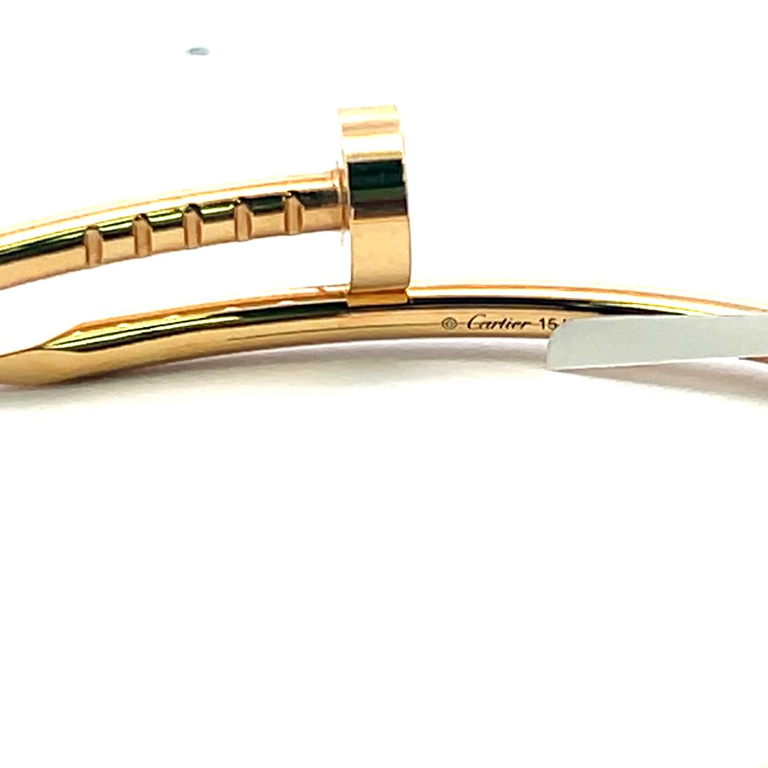 Cartier Vintage 18K Yellow Gold Juste Un Clou Bracelet 2.5MM Size 15