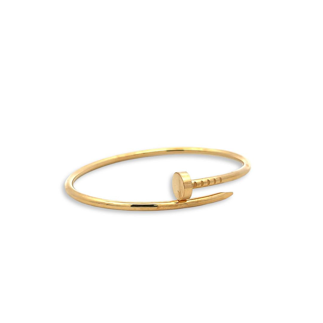 Cartier Vintage 18K Yellow Gold Juste Un Clou Bracelet 2.5MM Size 15