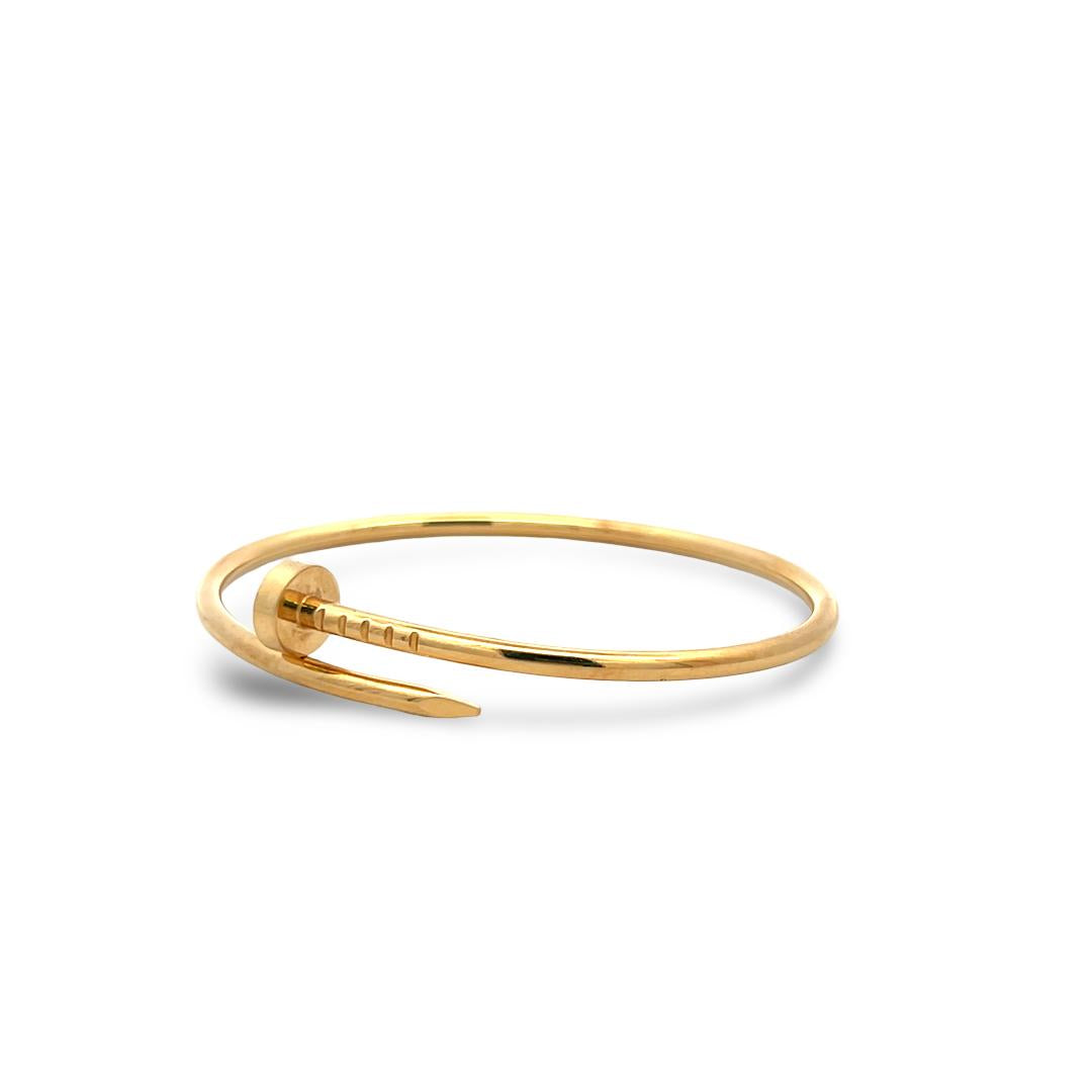 Cartier Vintage 18K Yellow Gold Juste Un Clou Bracelet 2.5MM Size 15