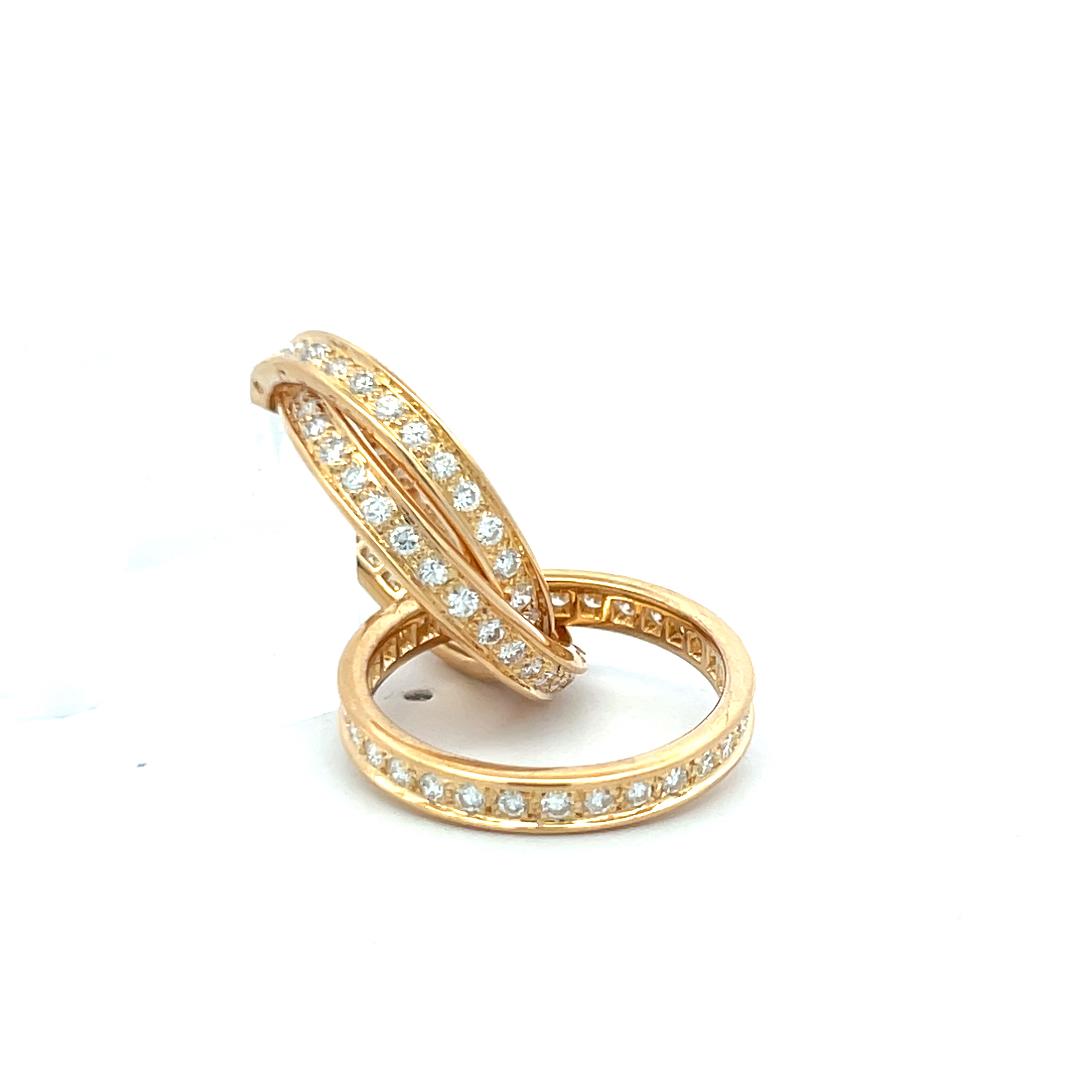 Cartier Vintage 18K Yellow Gold Trinity Ring with 1.40 Carat Diamonds Size 5.75