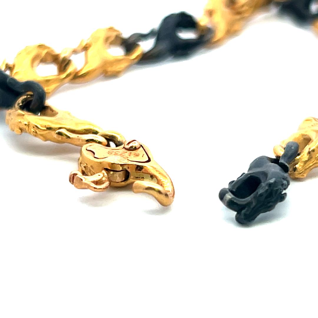 Carrera Y Carre 18 Karat Yellow Gold and Steel Link Bracelet 21.9 Grams
