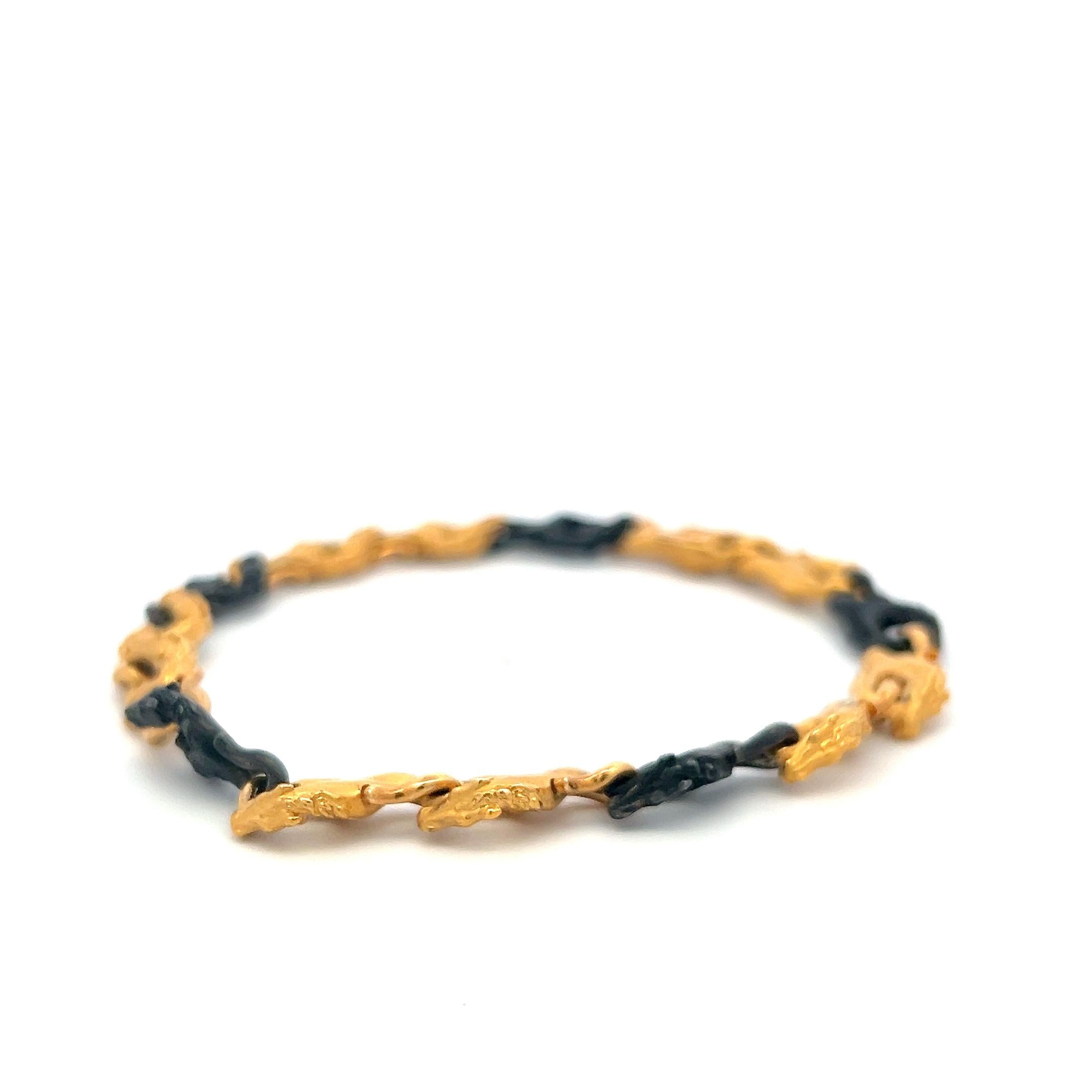 Carrera Y Carre 18 Karat Yellow Gold and Steel Link Bracelet 21.9 Grams