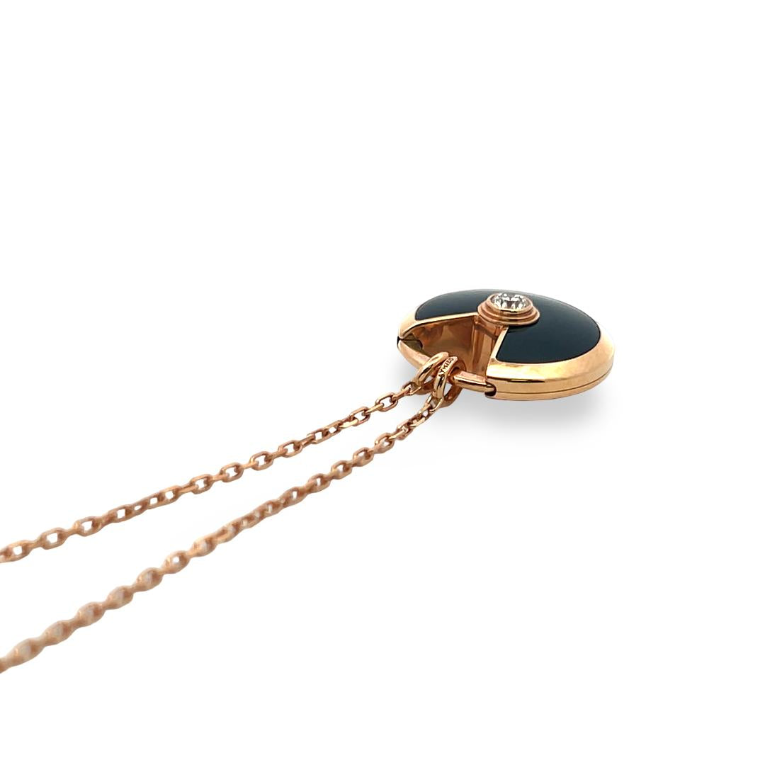 Cartier 18K Yellow Gold Pendant Necklace with 0.09 Carat Round F VVS Diamond