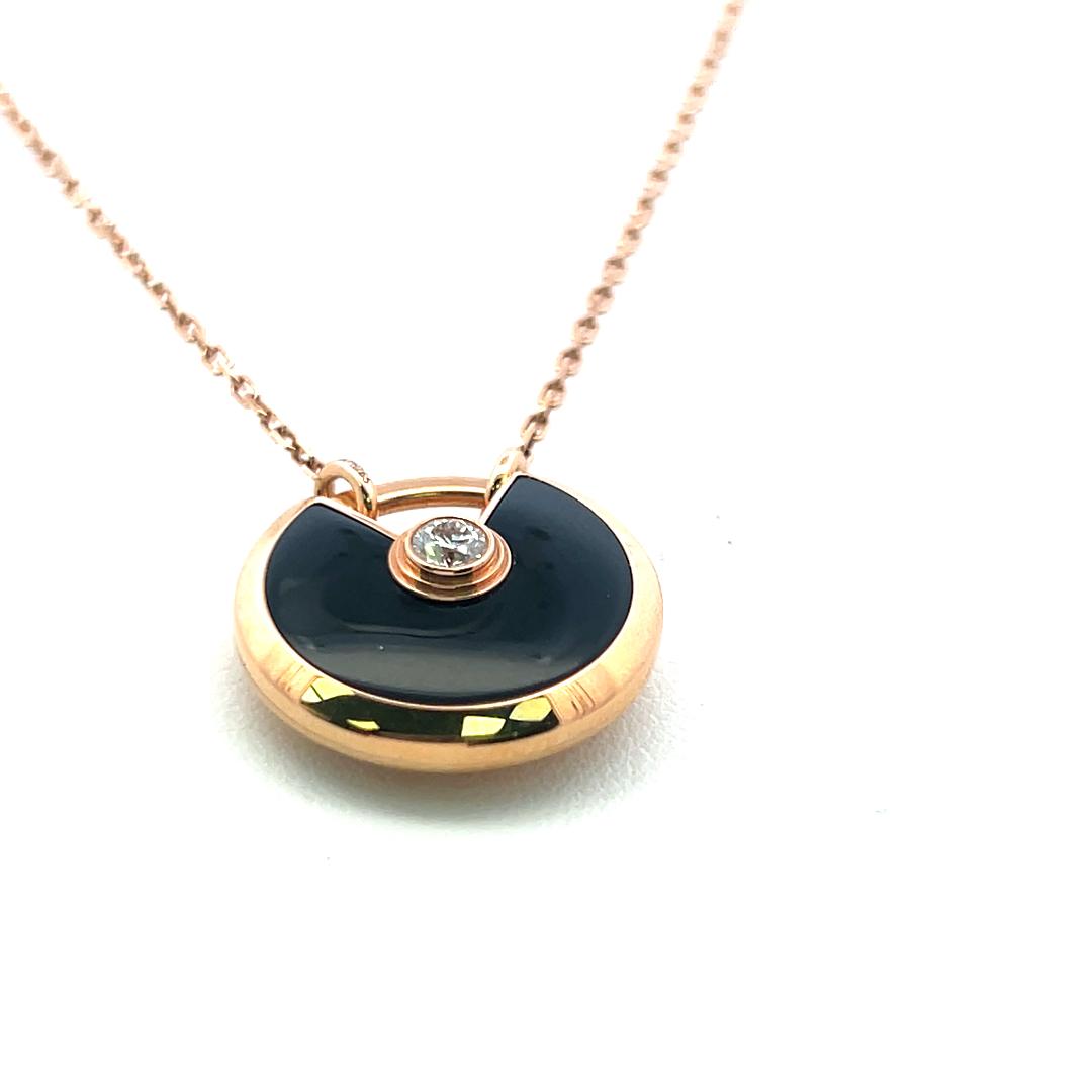 Cartier 18K Yellow Gold Pendant Necklace with 0.09 Carat Round F VVS Diamond