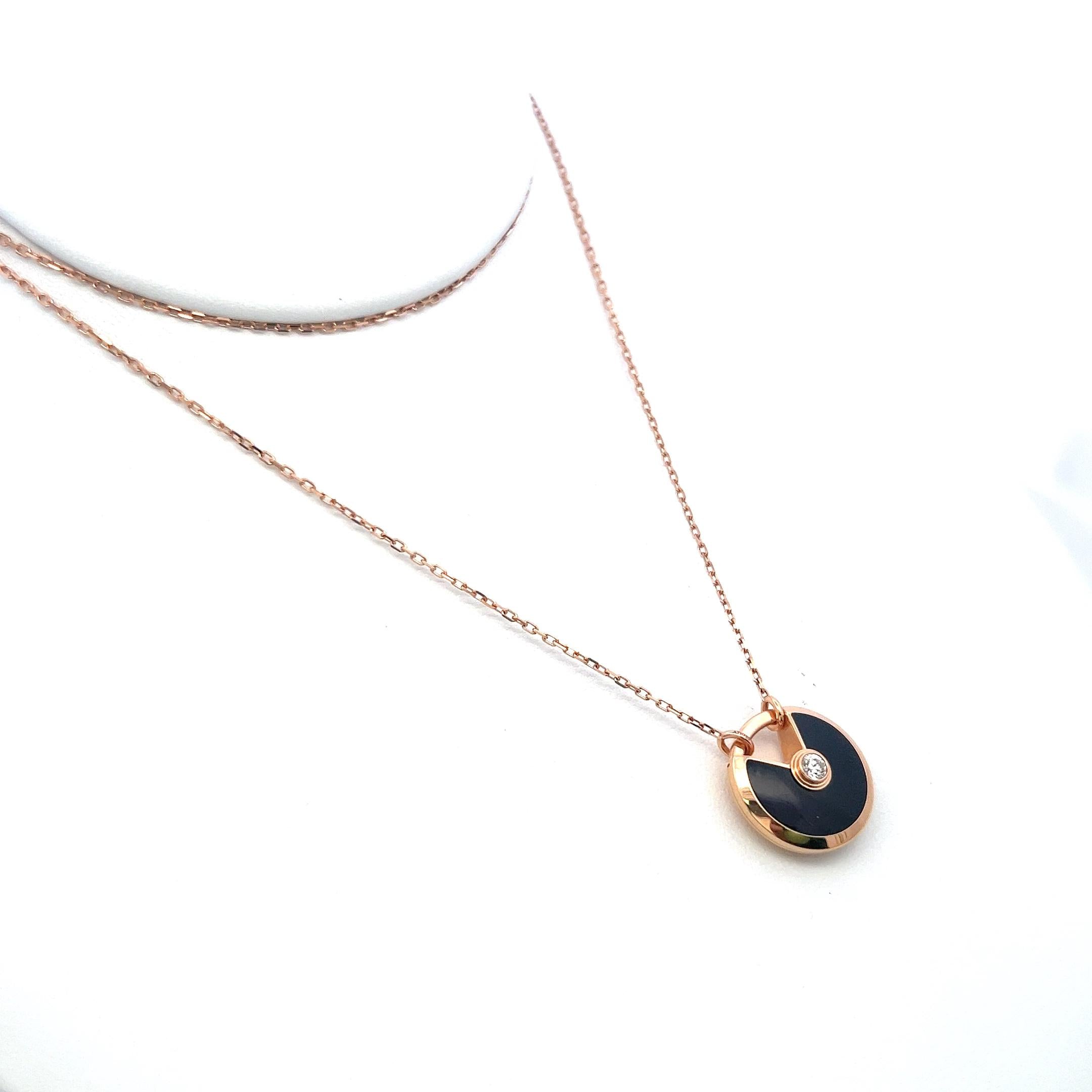 Cartier 18K Yellow Gold Pendant Necklace with 0.09 Carat Round F VVS Diamond