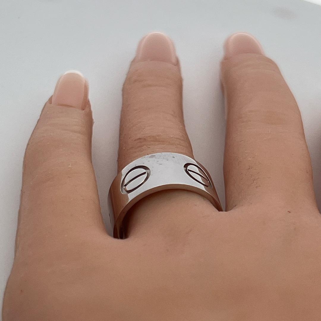 Cartier Vintage 18K White Gold Bold Love Ring 11MM Wide 13.72 Grams Size 9.75