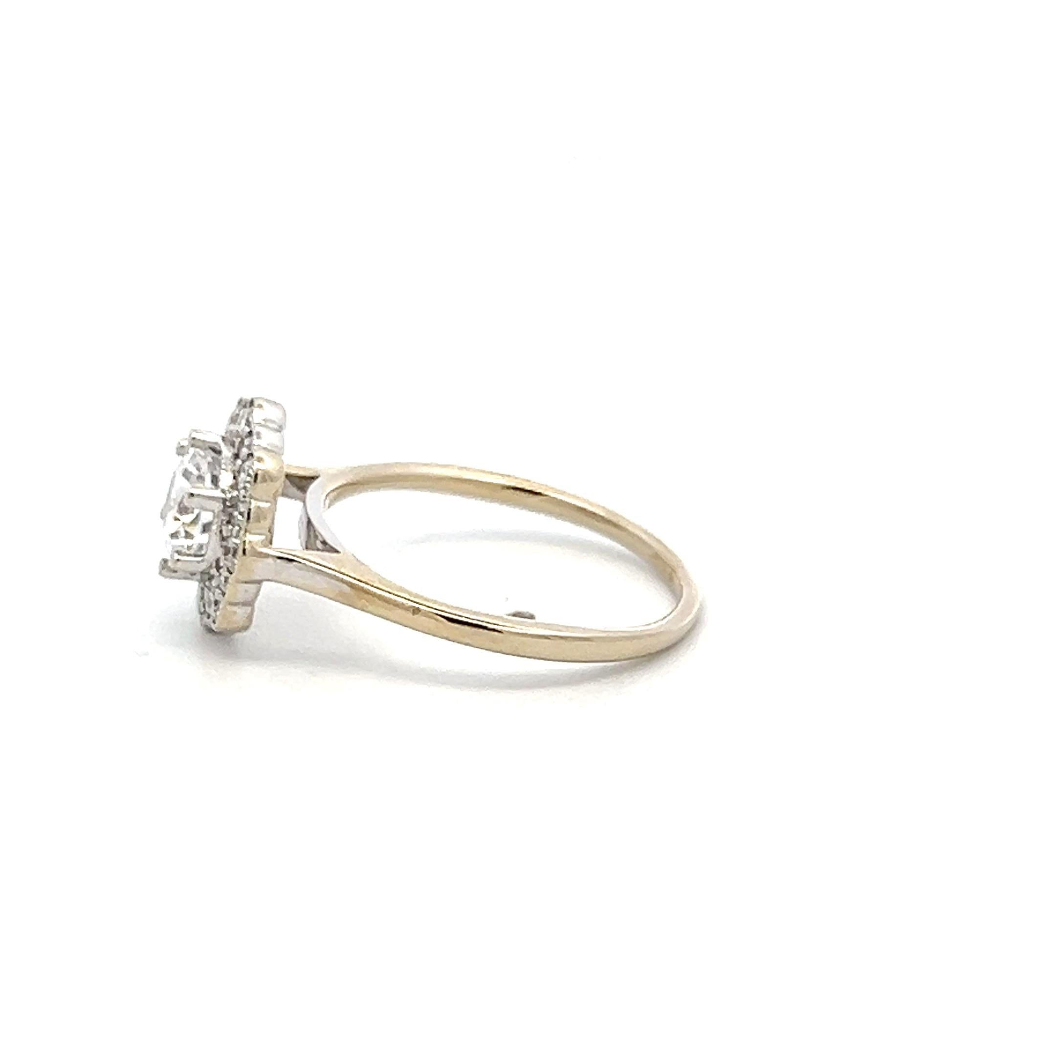 14K White Gold Engagement Ring 1ct Lab-Grown Center & 0.26ct Natural Diamonds