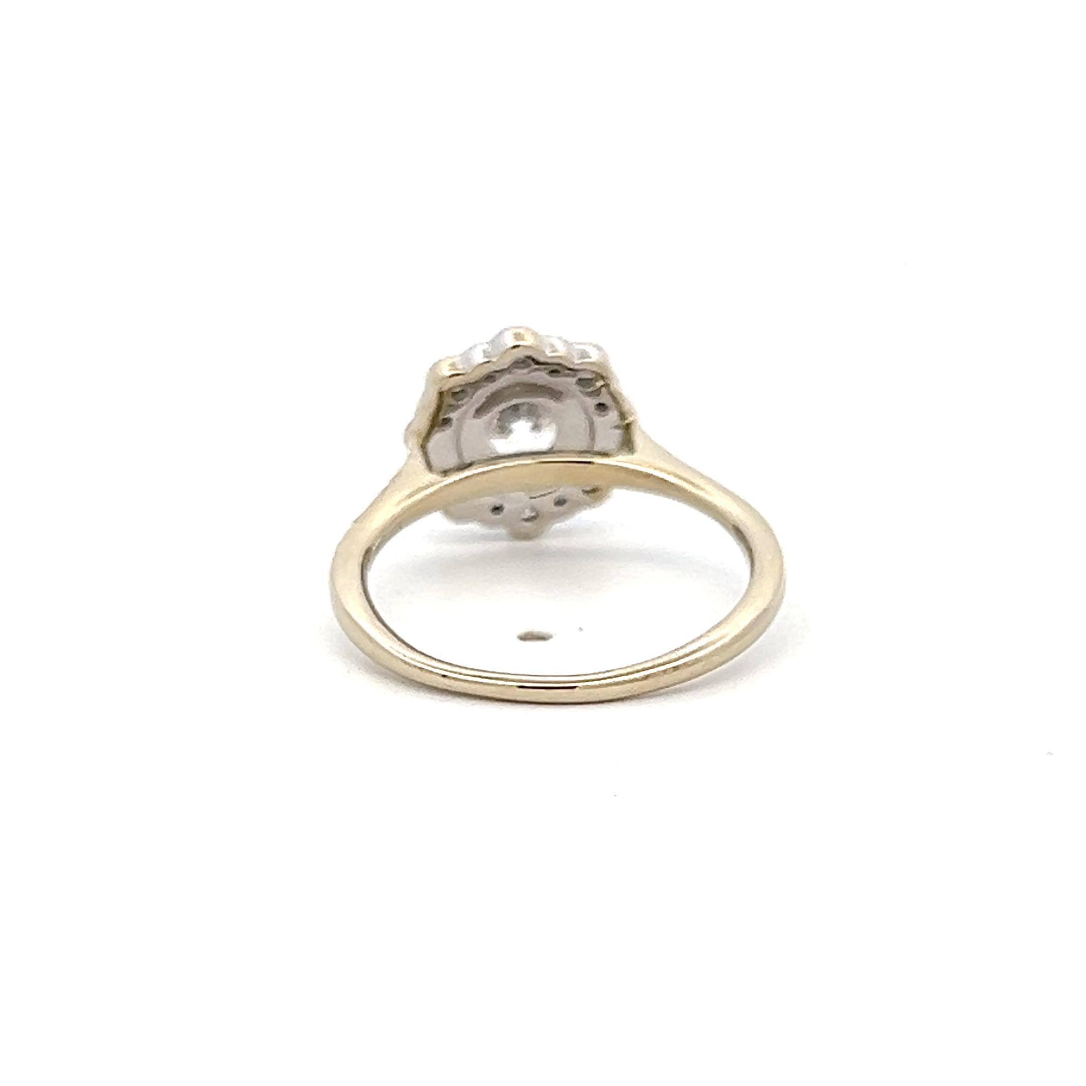 14K White Gold Engagement Ring 1ct Lab-Grown Center & 0.26ct Natural Diamonds