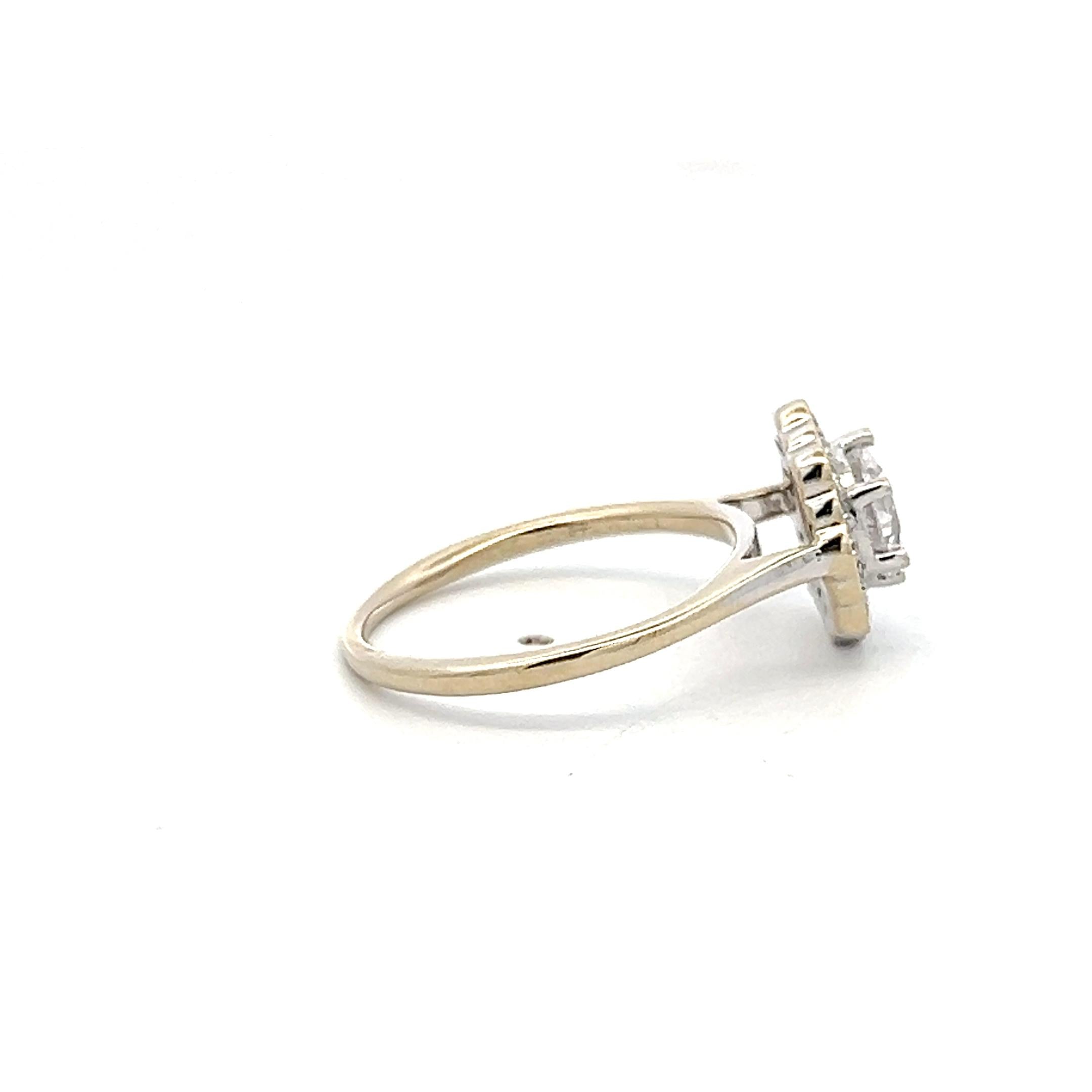 14K White Gold Engagement Ring 1ct Lab-Grown Center & 0.26ct Natural Diamonds
