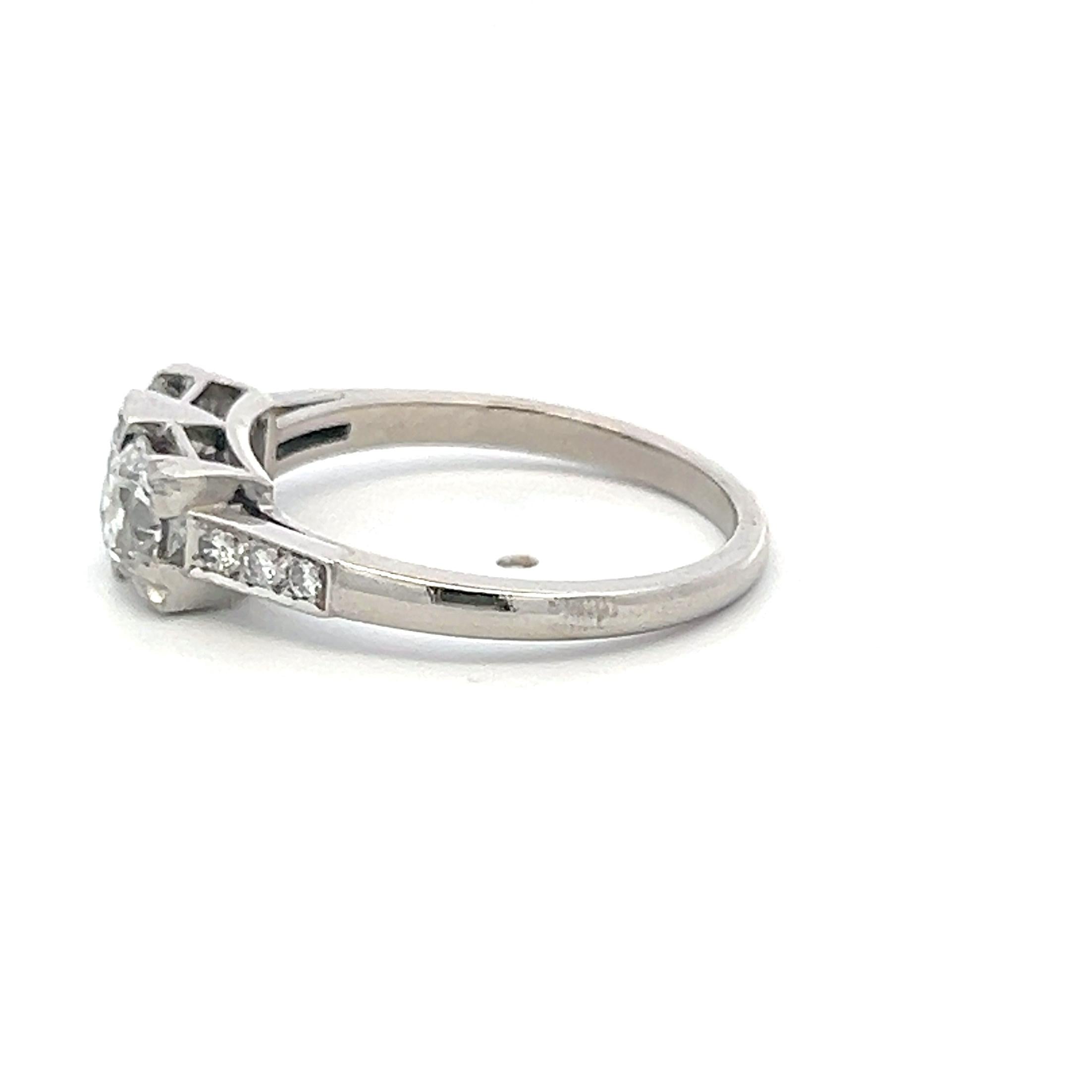 White Platinum Two-Stone Ring with 1.33ct Circular Diamonds Size 8 G/H SI2 GIA