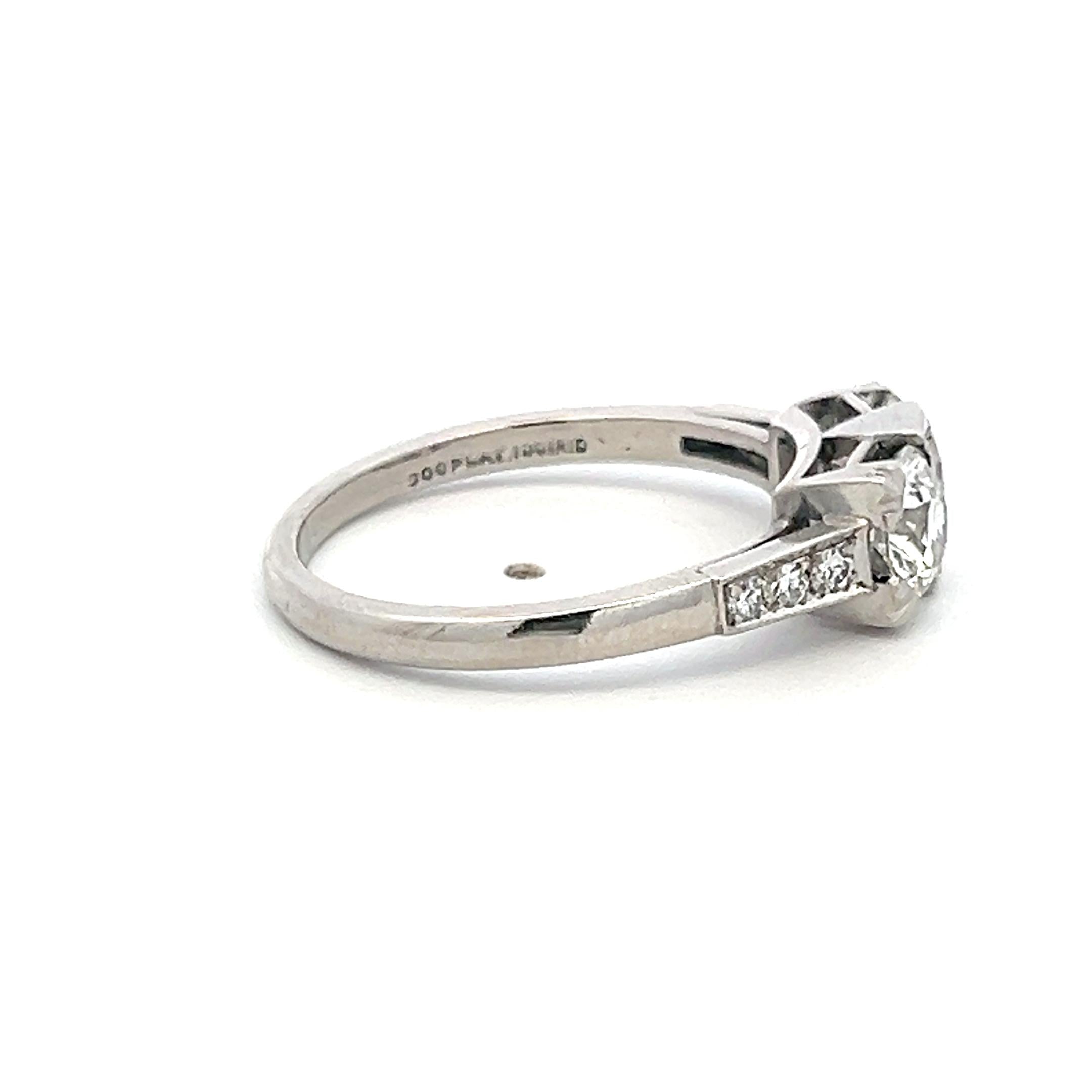 White Platinum Two-Stone Ring with 1.33ct Circular Diamonds Size 8 G/H SI2 GIA
