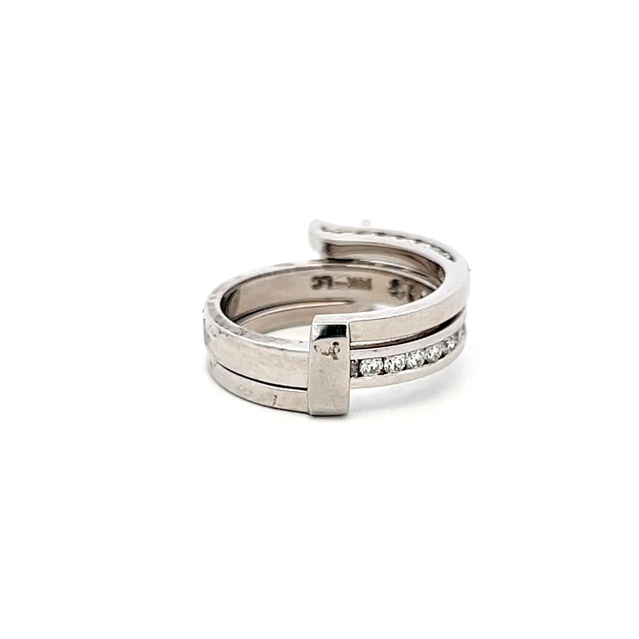 14K White Gold Semi Mount Ring with 0.53ct Round G VS Diamonds 4x4mm Size 6