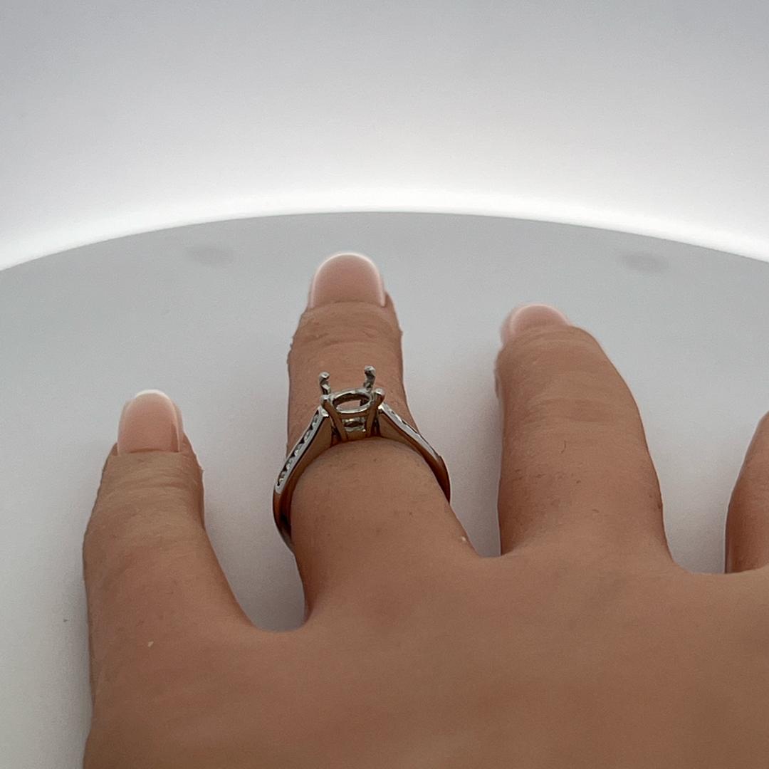 Platinum Semi Mount Ring with 0.21 Carat Round H VS Diamonds Fits 7.00mm 1.25ct