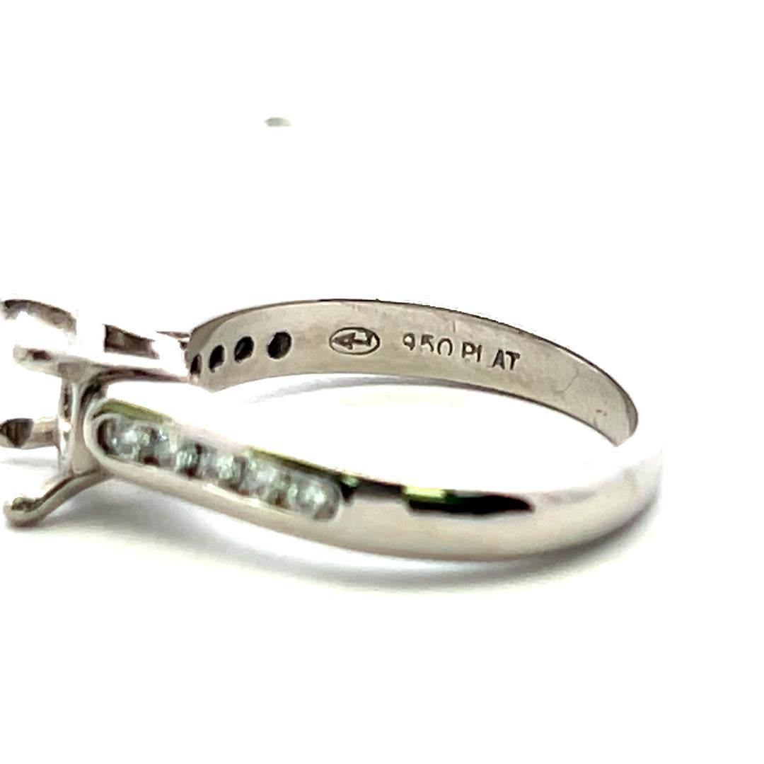 Platinum Semi Mount Ring with 0.21 Carat Round H VS Diamonds Fits 7.00mm 1.25ct
