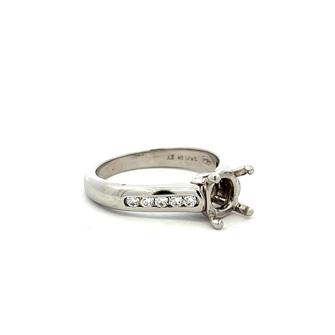 Platinum Semi Mount Ring with 0.21 Carat Round H VS Diamonds Fits 7.00mm 1.25ct