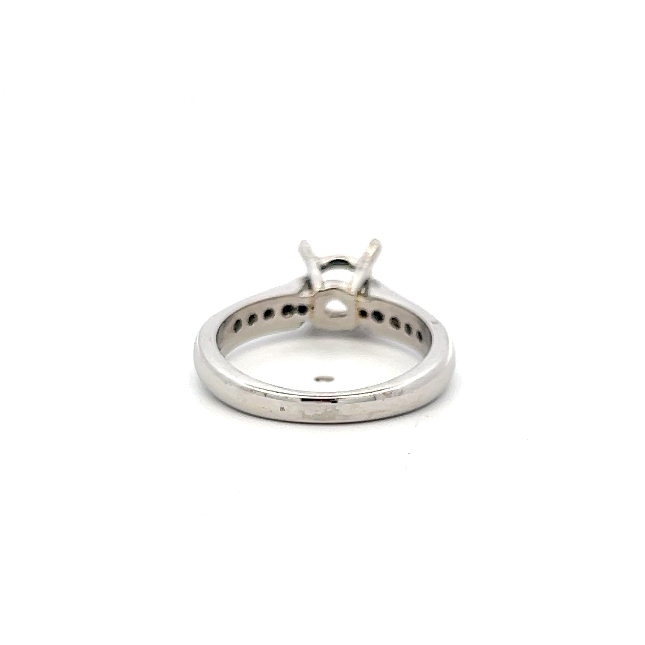 Platinum Semi Mount Ring with 0.21 Carat Round H VS Diamonds Fits 7.00mm 1.25ct