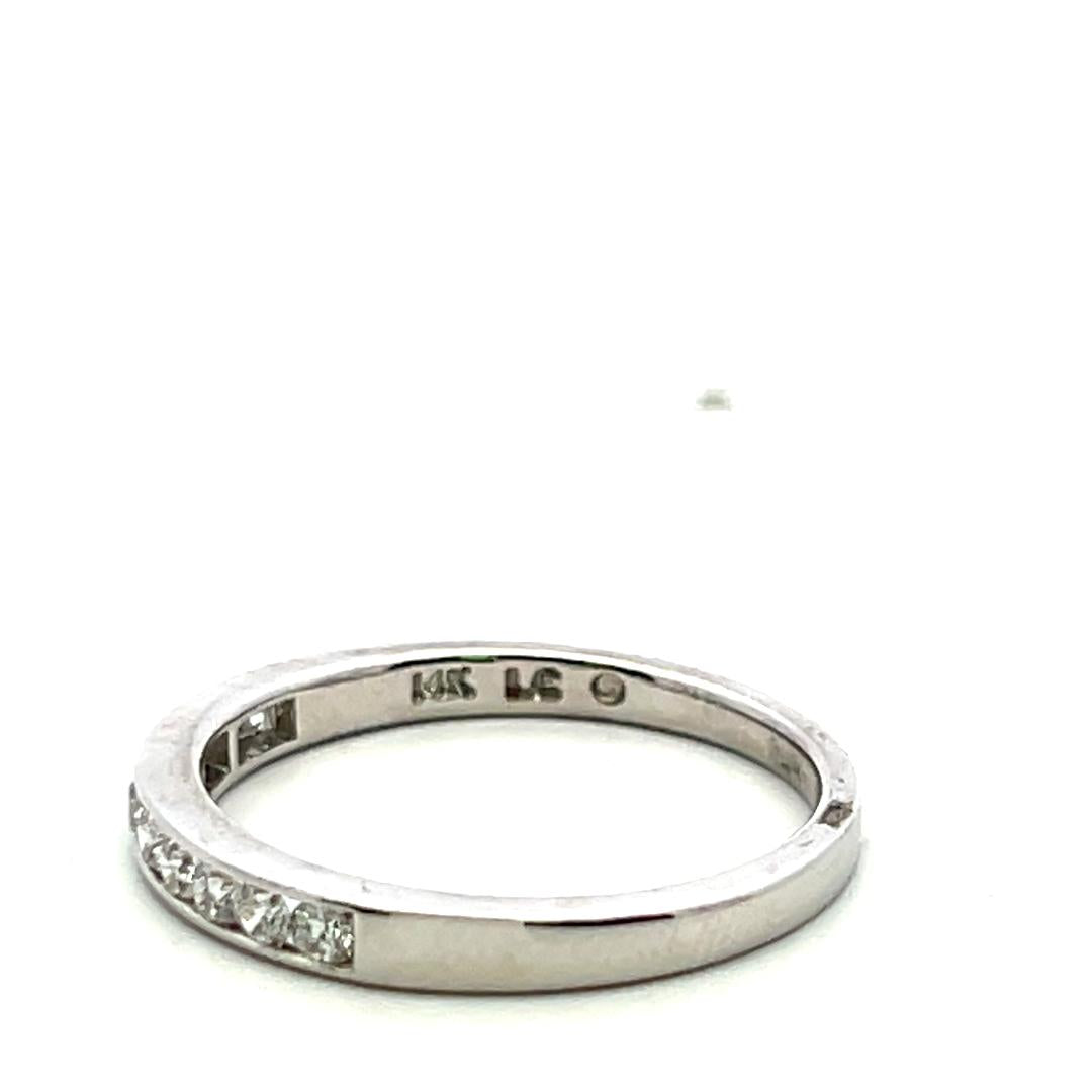 14K White Gold Semi Mount Ring with 0.52ct Round G VS Diamonds Fits 4.3x4.3mm