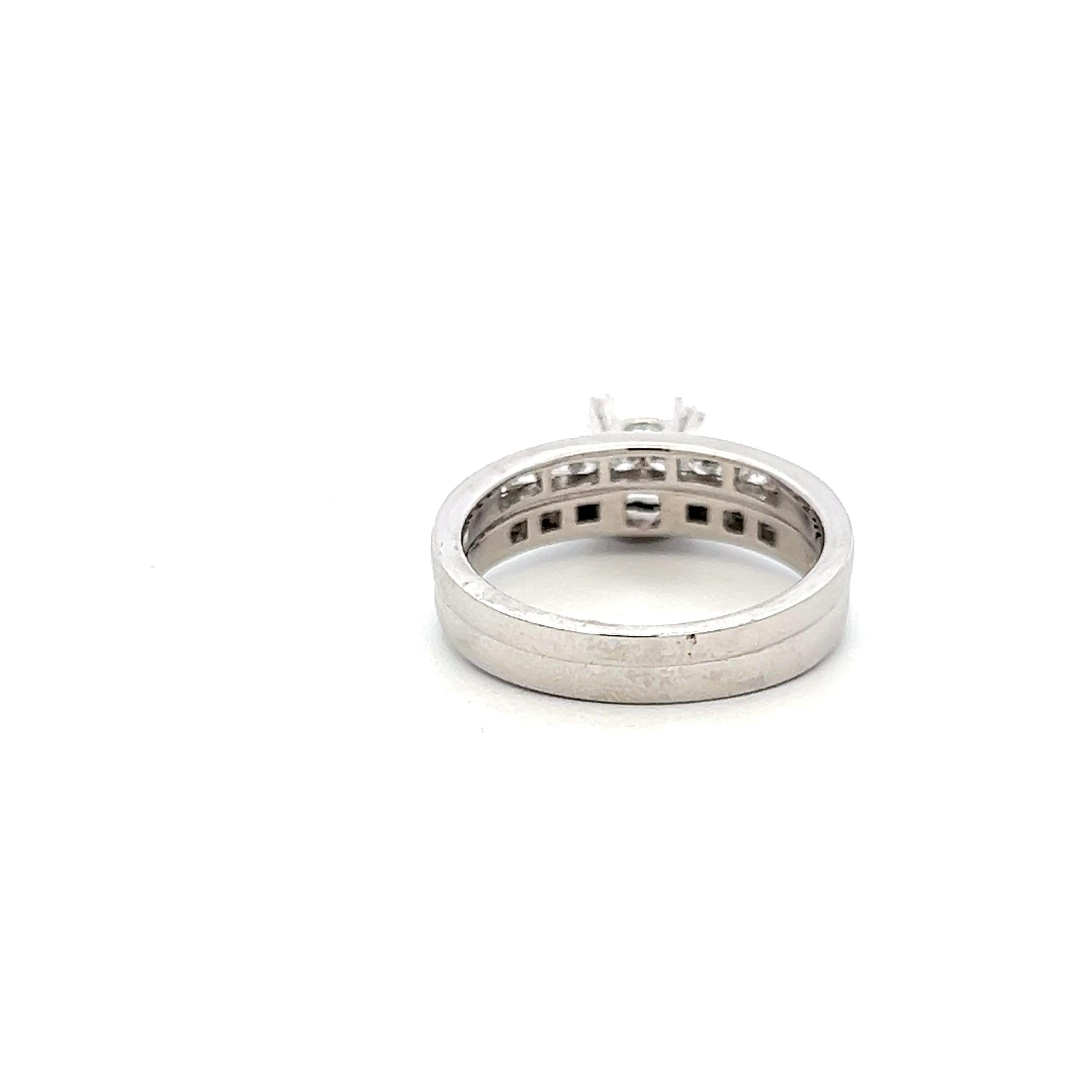 14K White Gold Semi Mount Ring with 0.52ct Round G VS Diamonds Fits 4.3x4.3mm