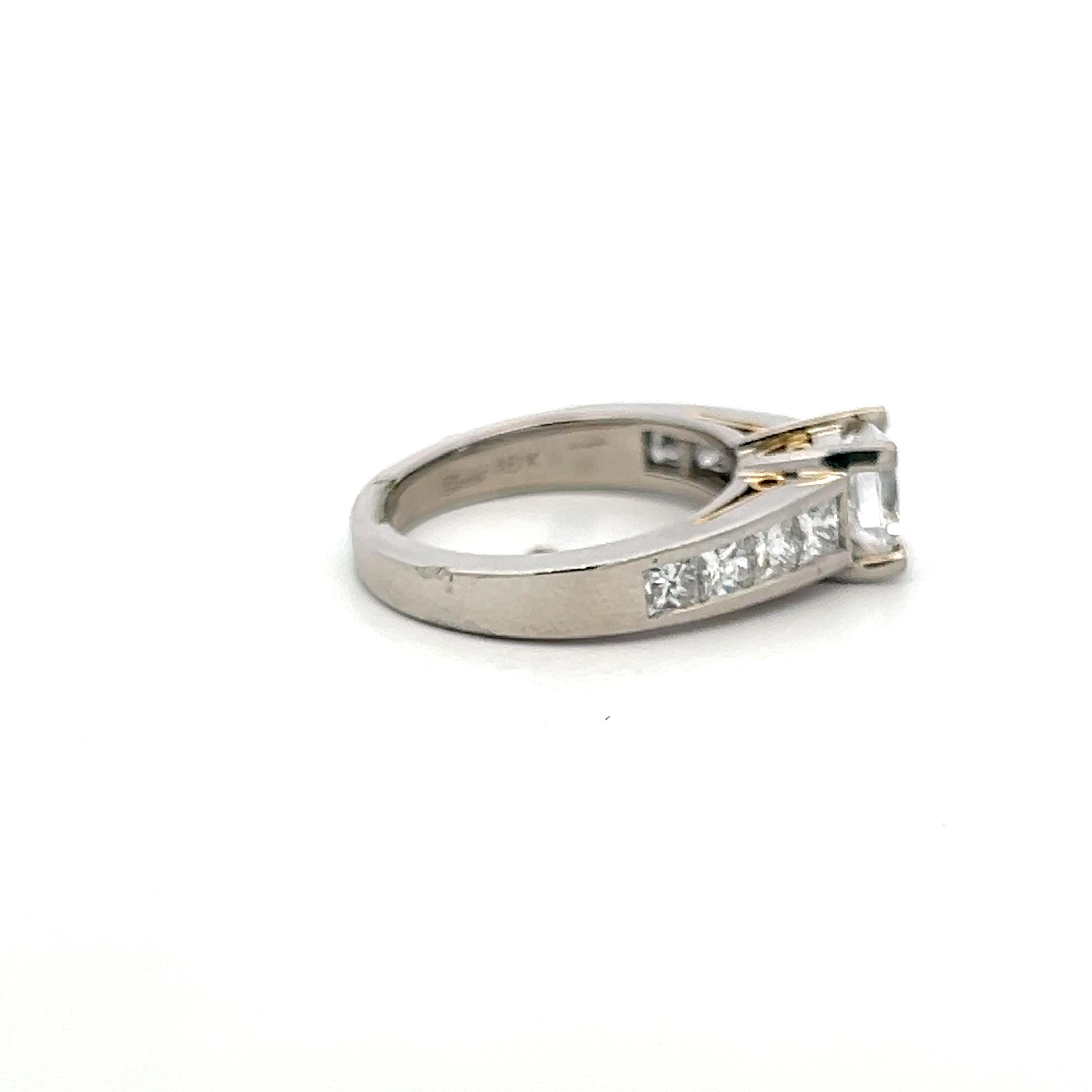 18K WG Engagement Ring 1ct Round E VS Lab-Grown & 1ct Natural Princess Diamonds