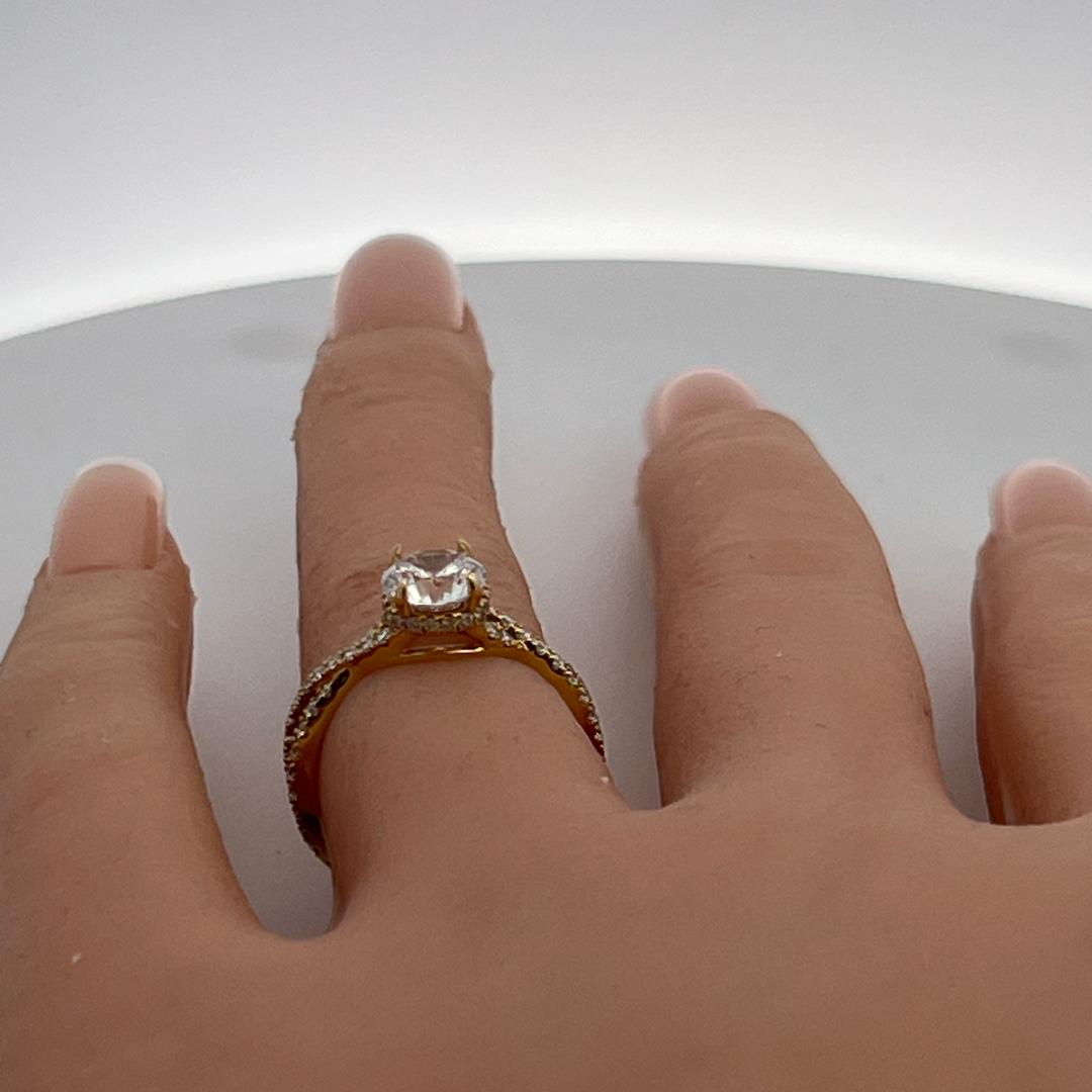 14K YG Eternity Band Ring 0.85ct Lab-Grown & 0.59ct Natural Diamonds Size 6
