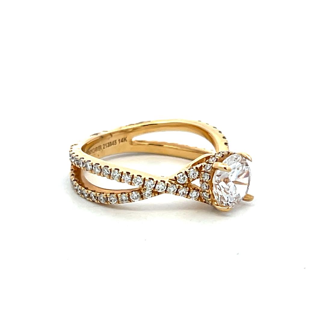 14K YG Eternity Band Ring 0.85ct Lab-Grown & 0.59ct Natural Diamonds Size 6