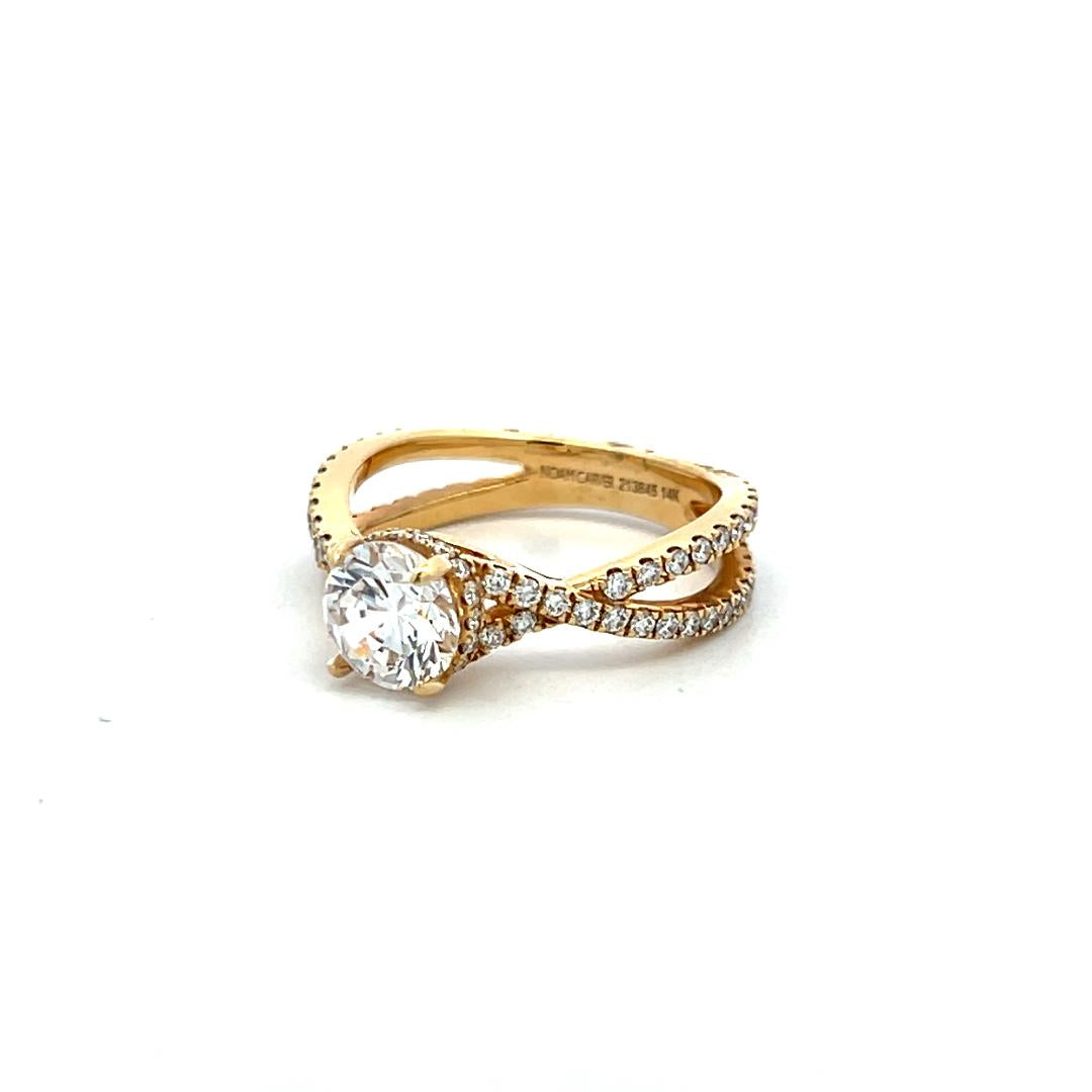 14K YG Eternity Band Ring 0.85ct Lab-Grown & 0.59ct Natural Diamonds Size 6