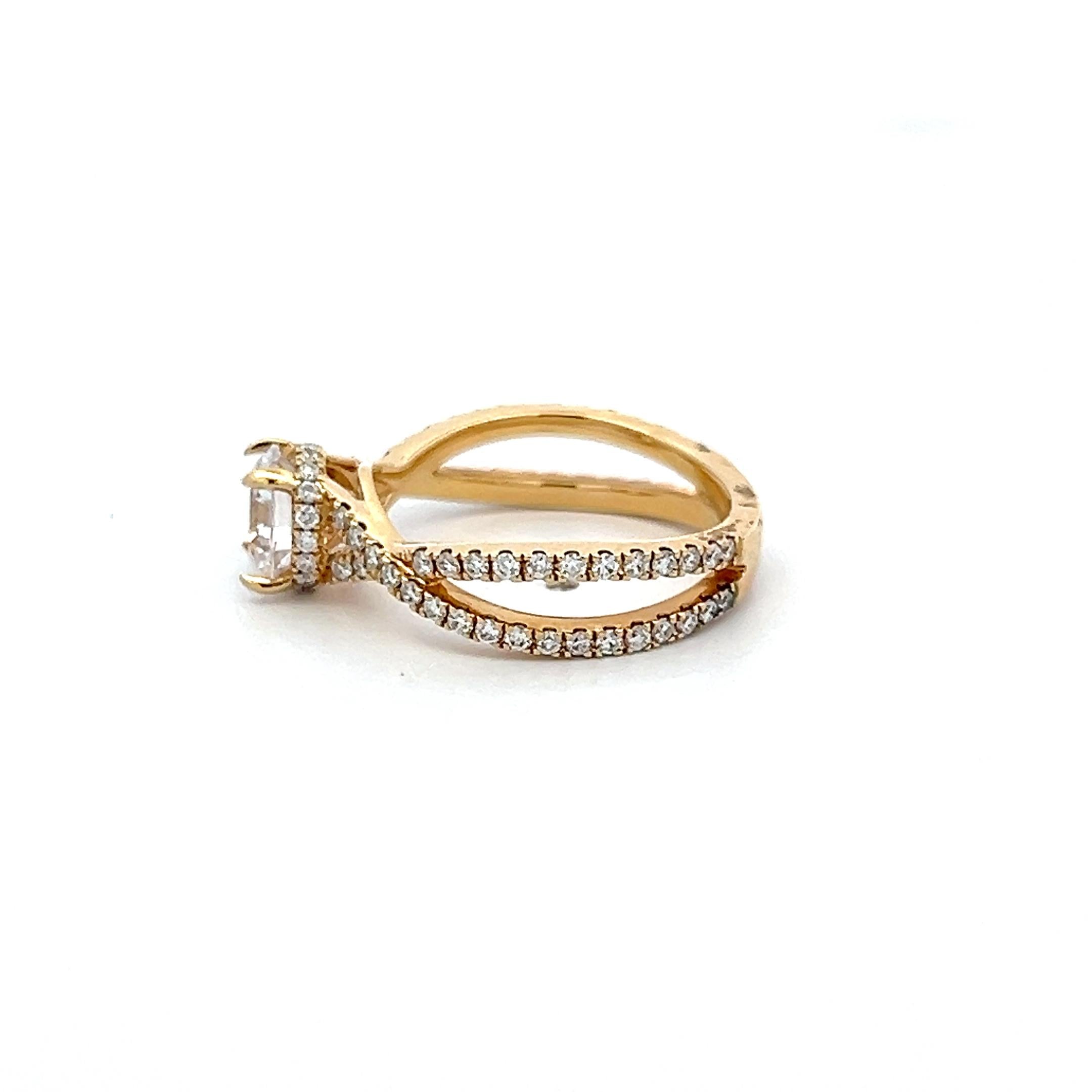 14K YG Eternity Band Ring 0.85ct Lab-Grown & 0.59ct Natural Diamonds Size 6