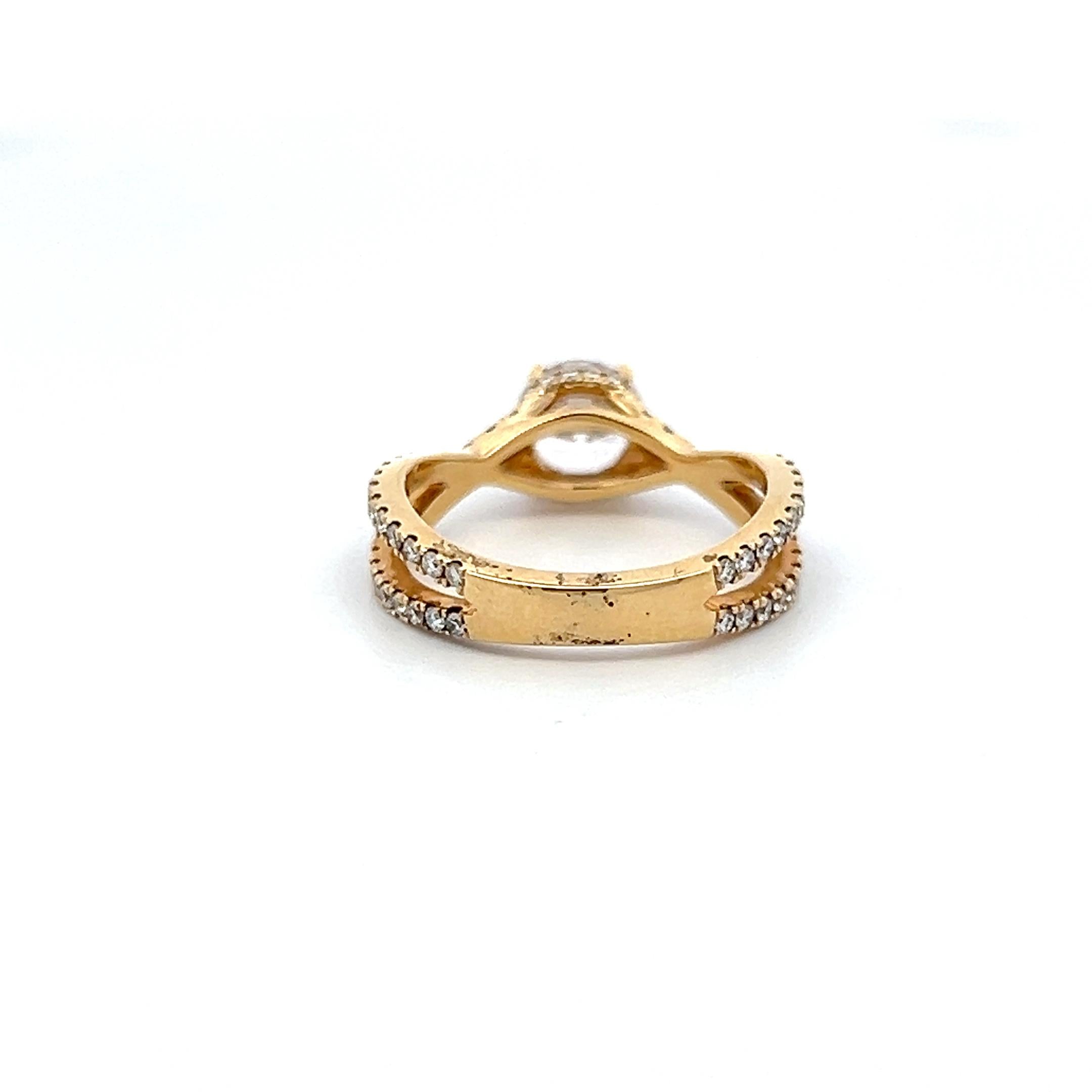 14K YG Eternity Band Ring 0.85ct Lab-Grown & 0.59ct Natural Diamonds Size 6