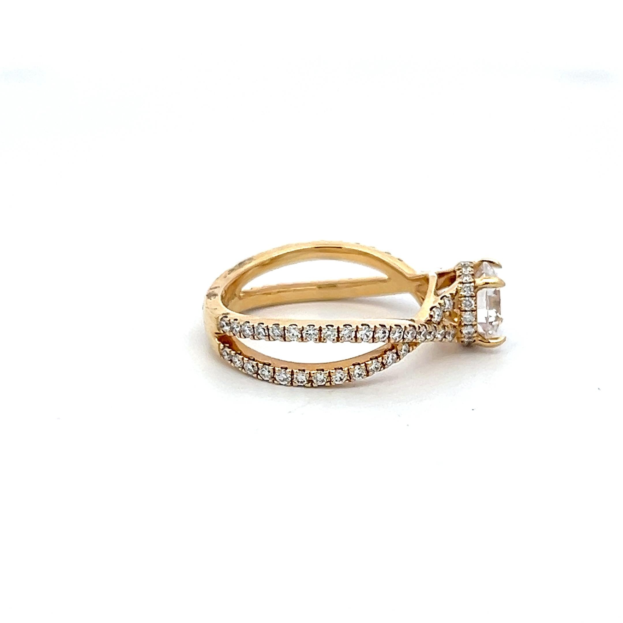 14K YG Eternity Band Ring 0.85ct Lab-Grown & 0.59ct Natural Diamonds Size 6